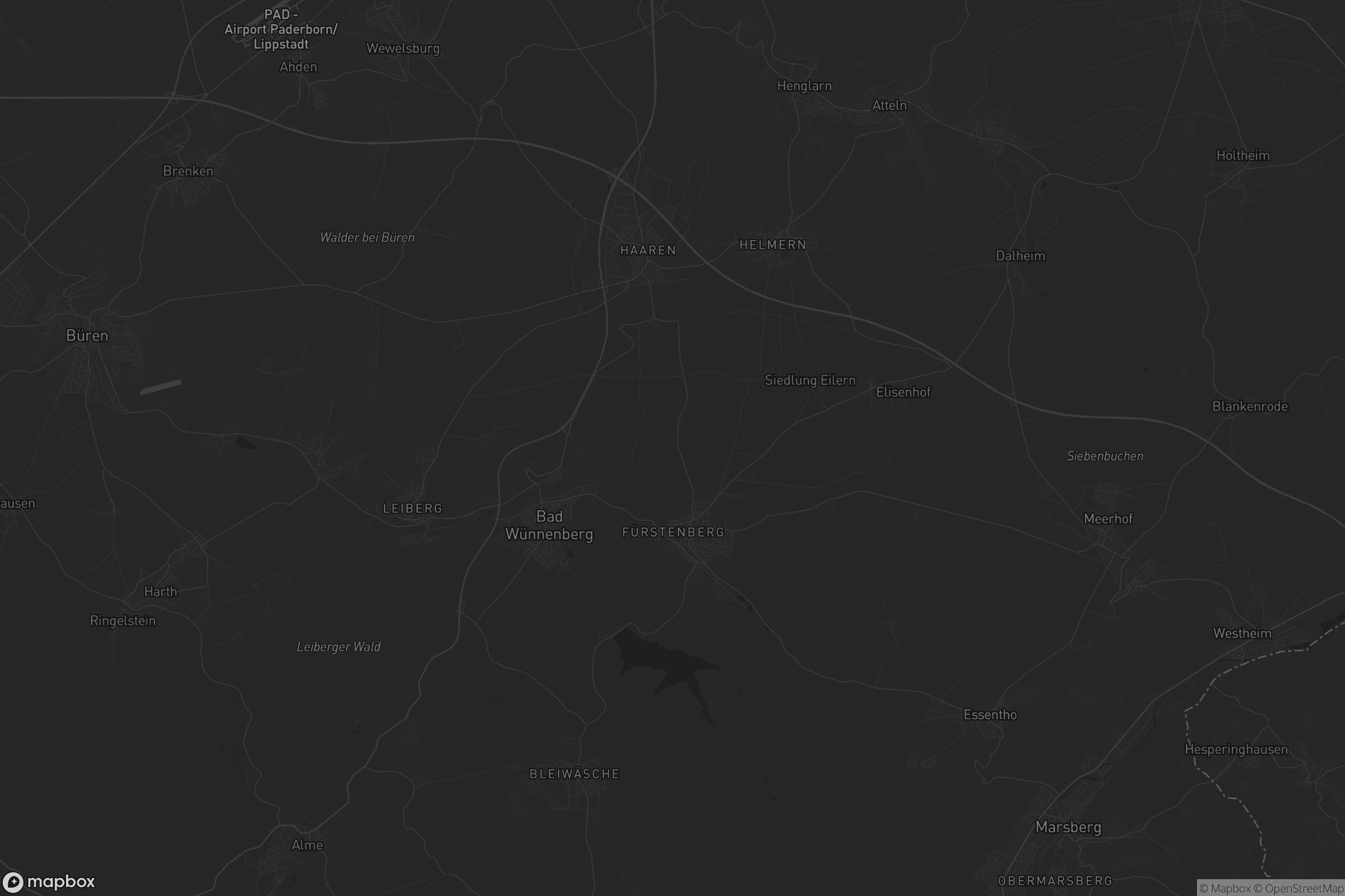 Karte von Bad Wünnenberg