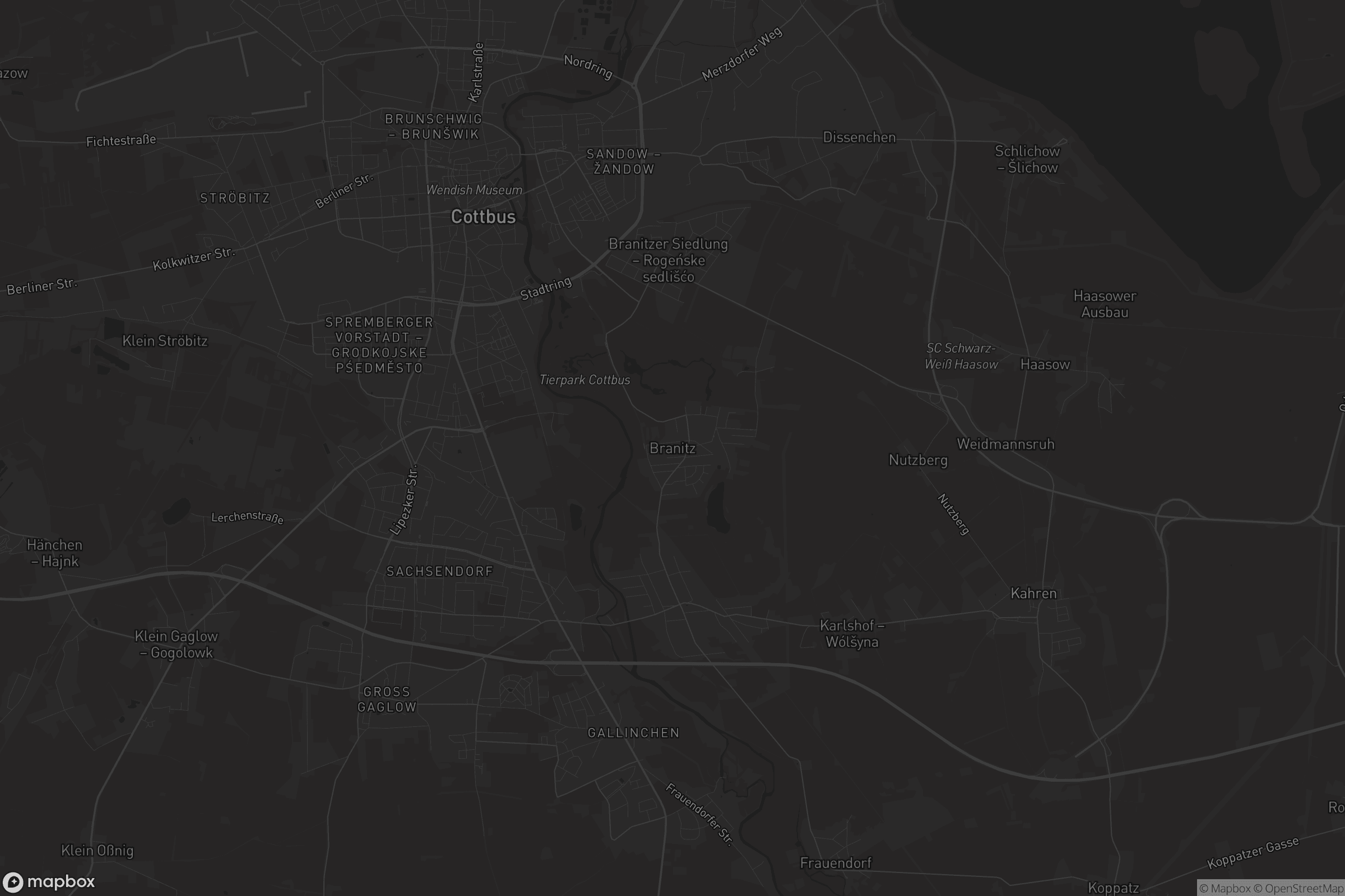 Karte von Branitz - Rogeńc