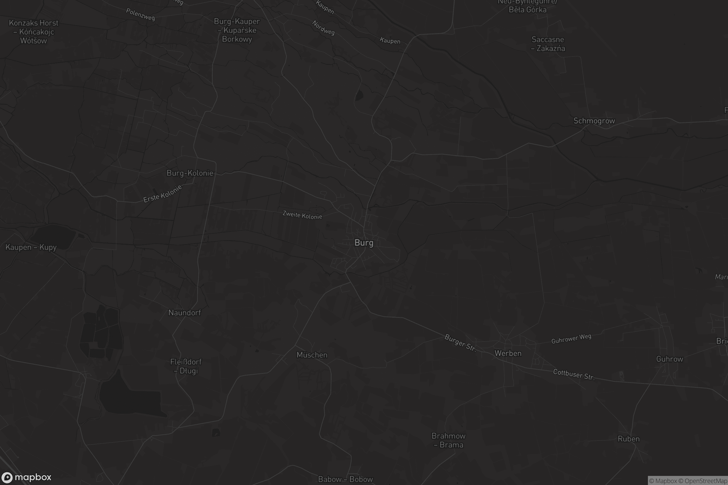 Karte von Burg (Spreewald) - Bórkowy (Błota)