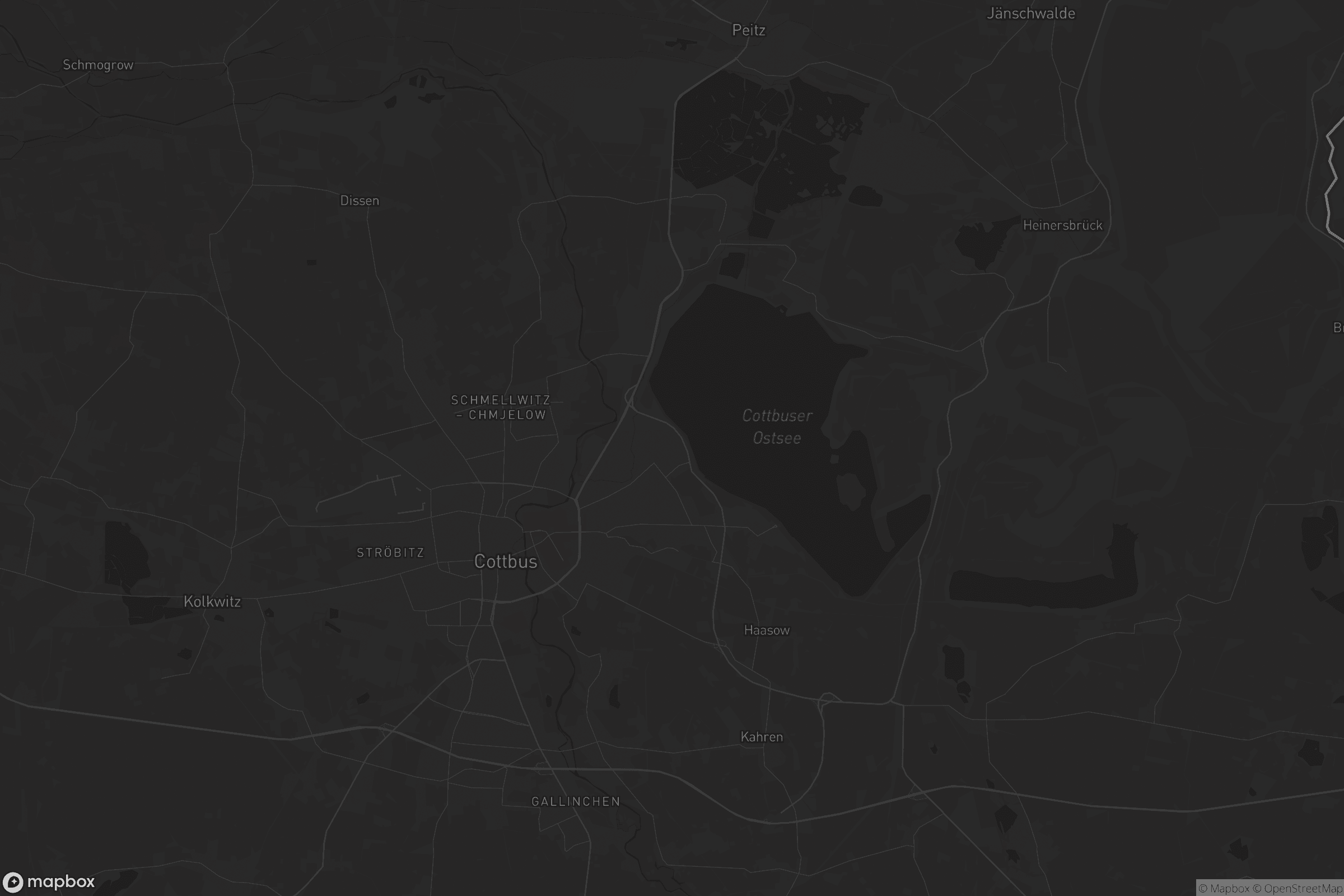 Karte von Cottbus - Chóśebuz