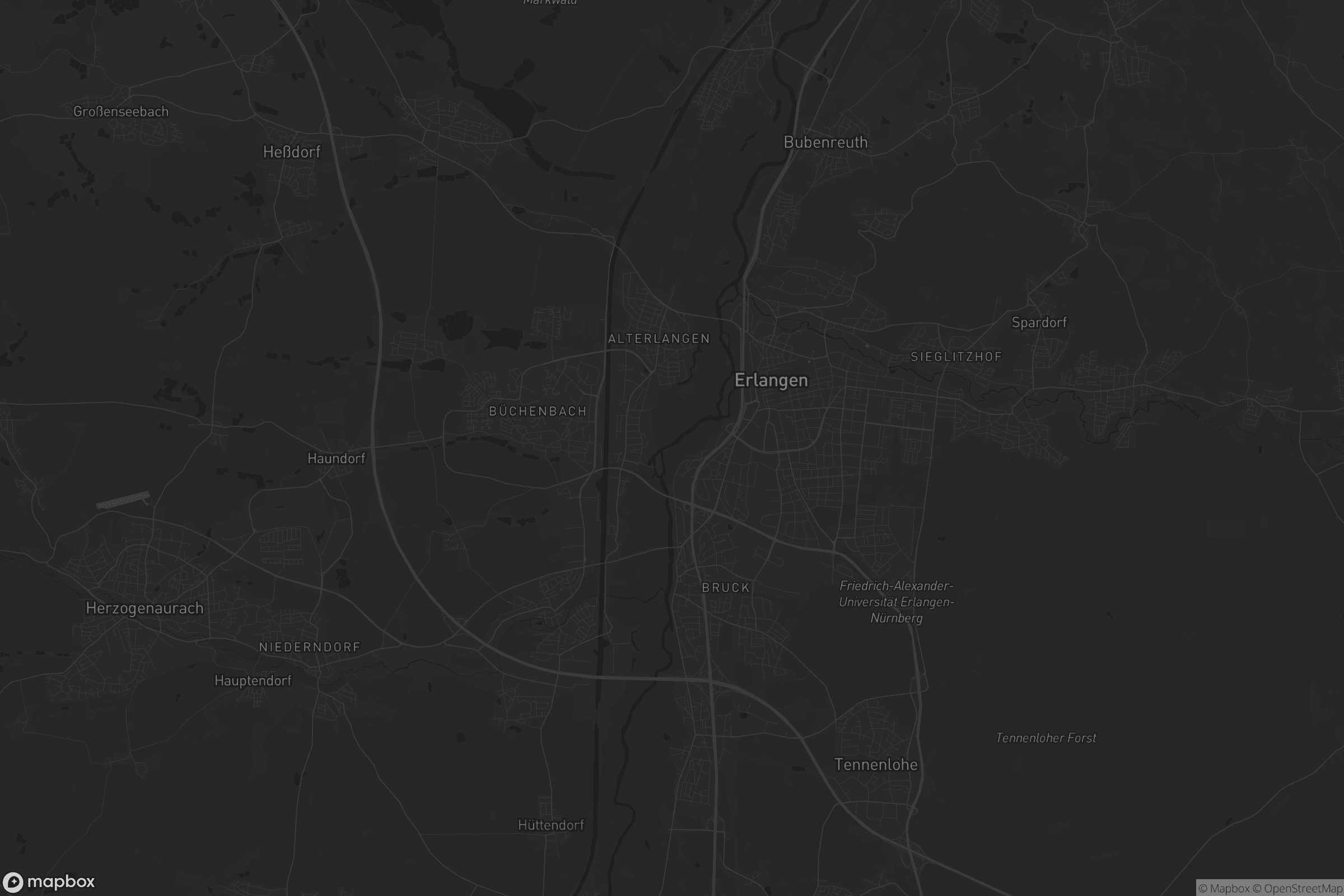 Karte von Erlangen