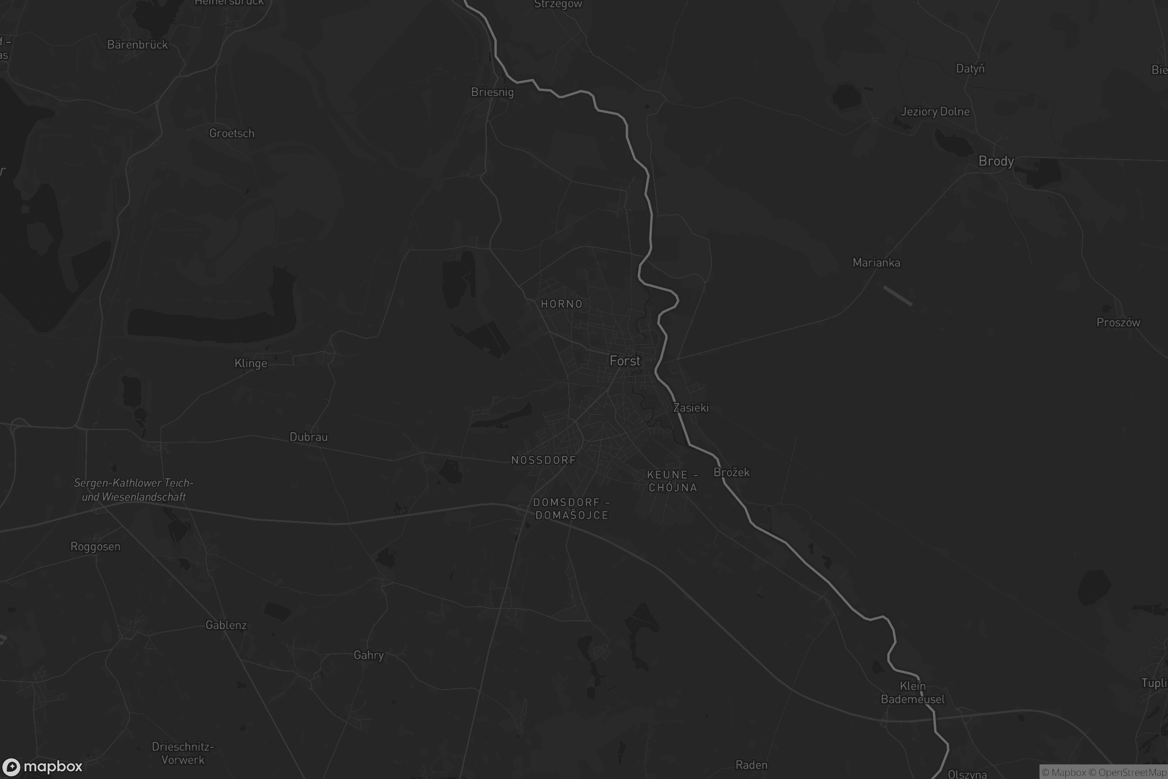 Karte von Forst (Lausitz) - Baršć