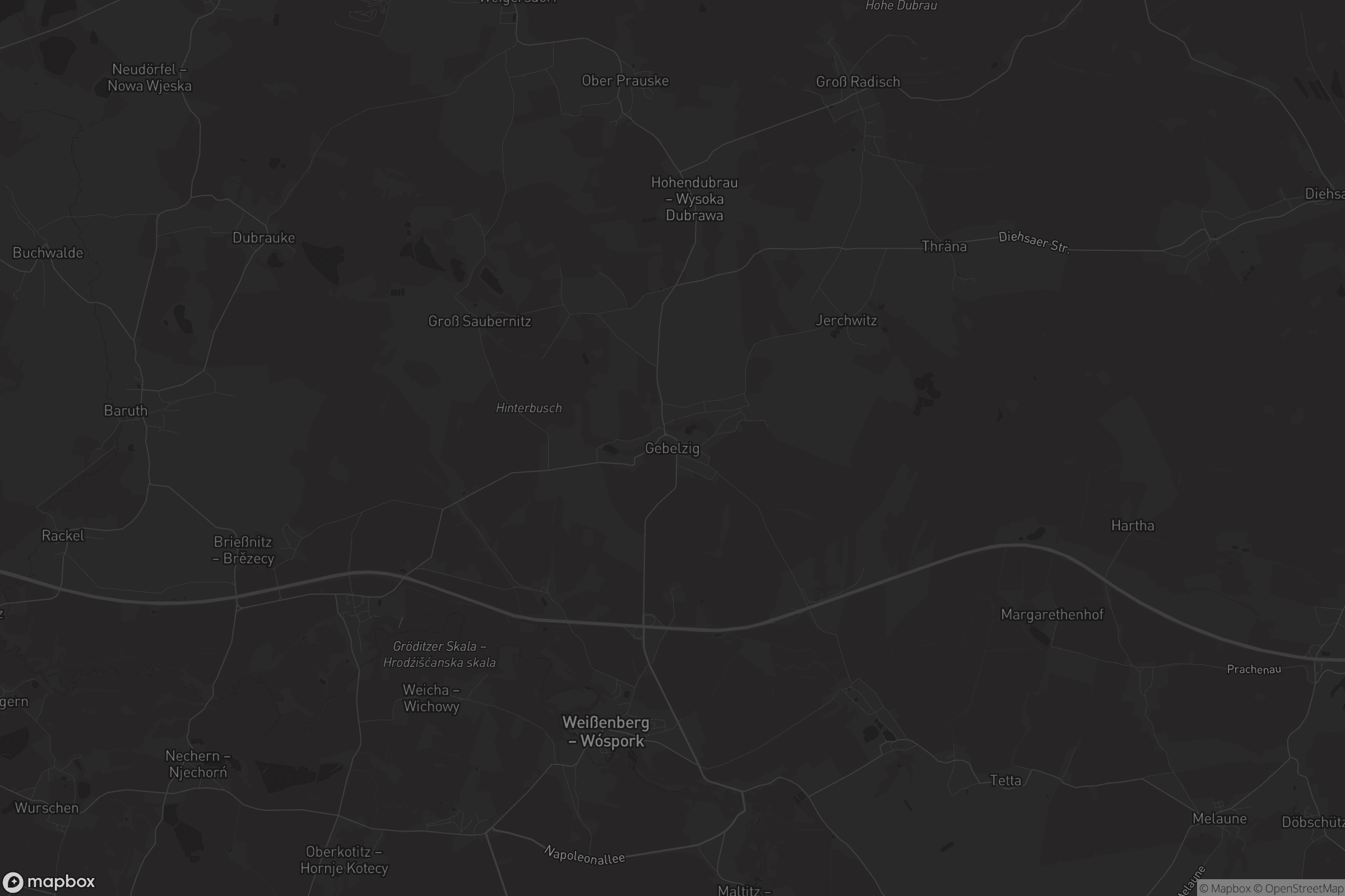 Karte von Gebelzig - Hbjelsk