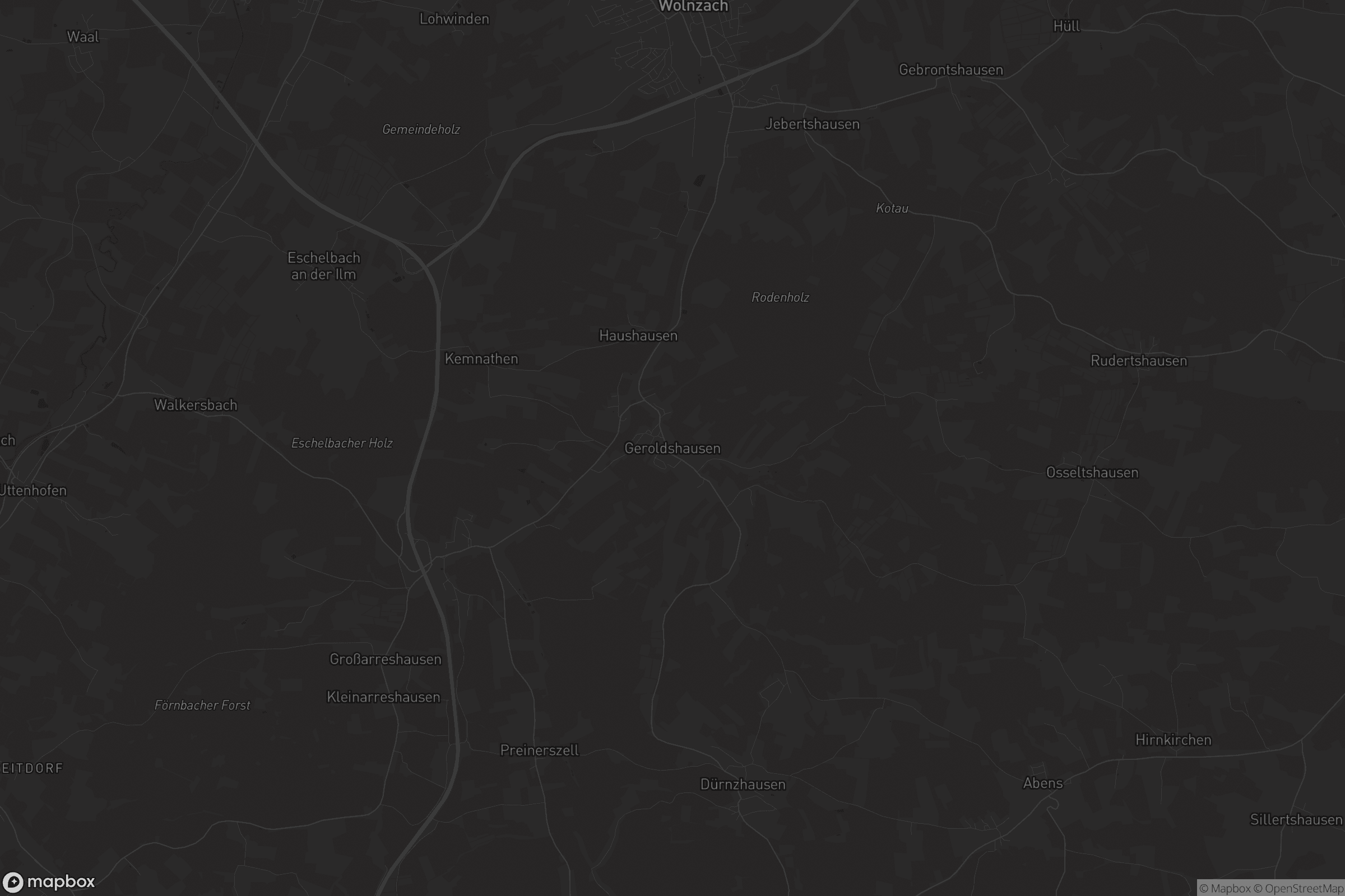 Karte von Geroldshausen in der Hallertau