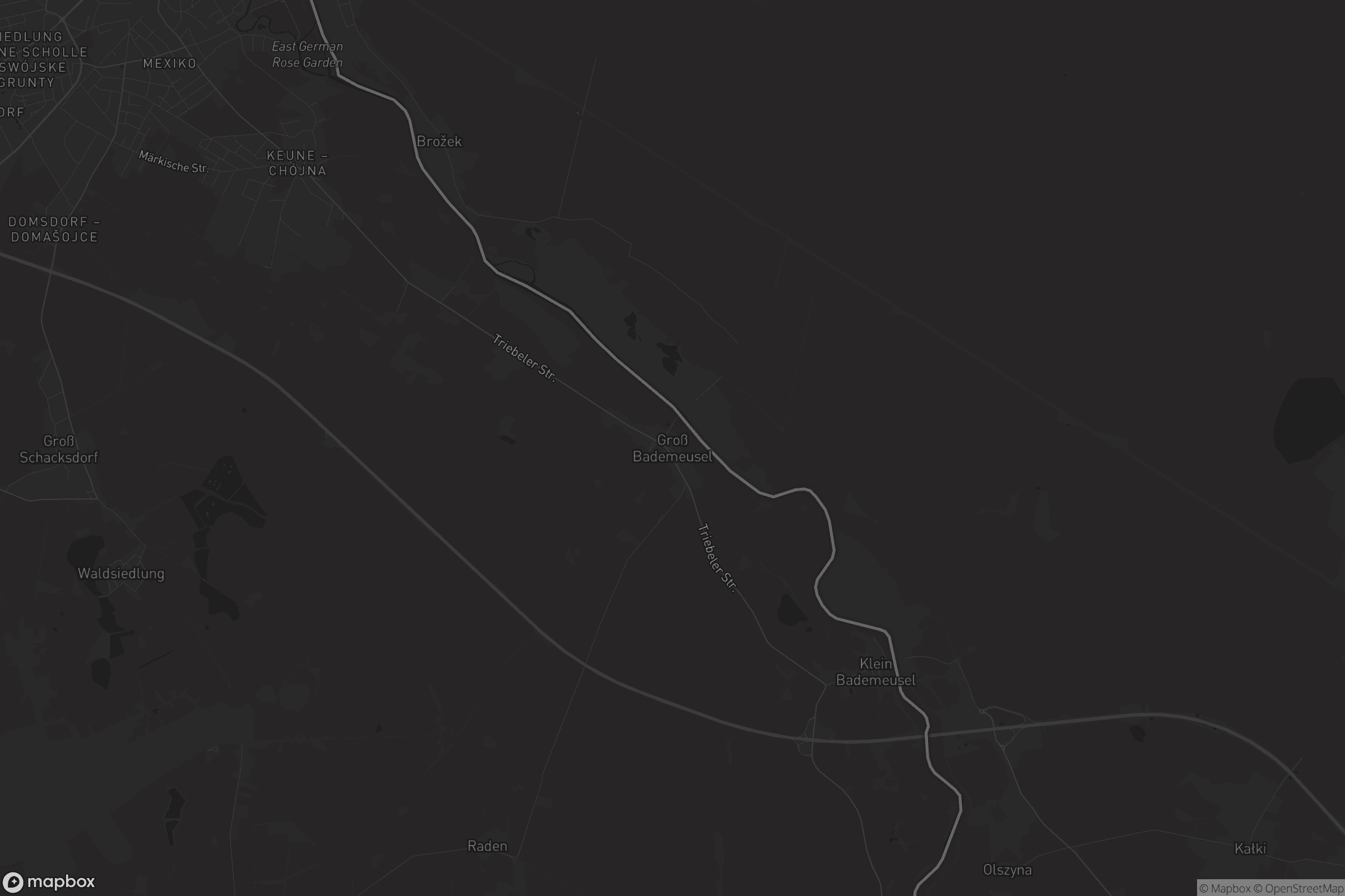 Karte von Groß Bademeusel - Wjelike Bóžemysle