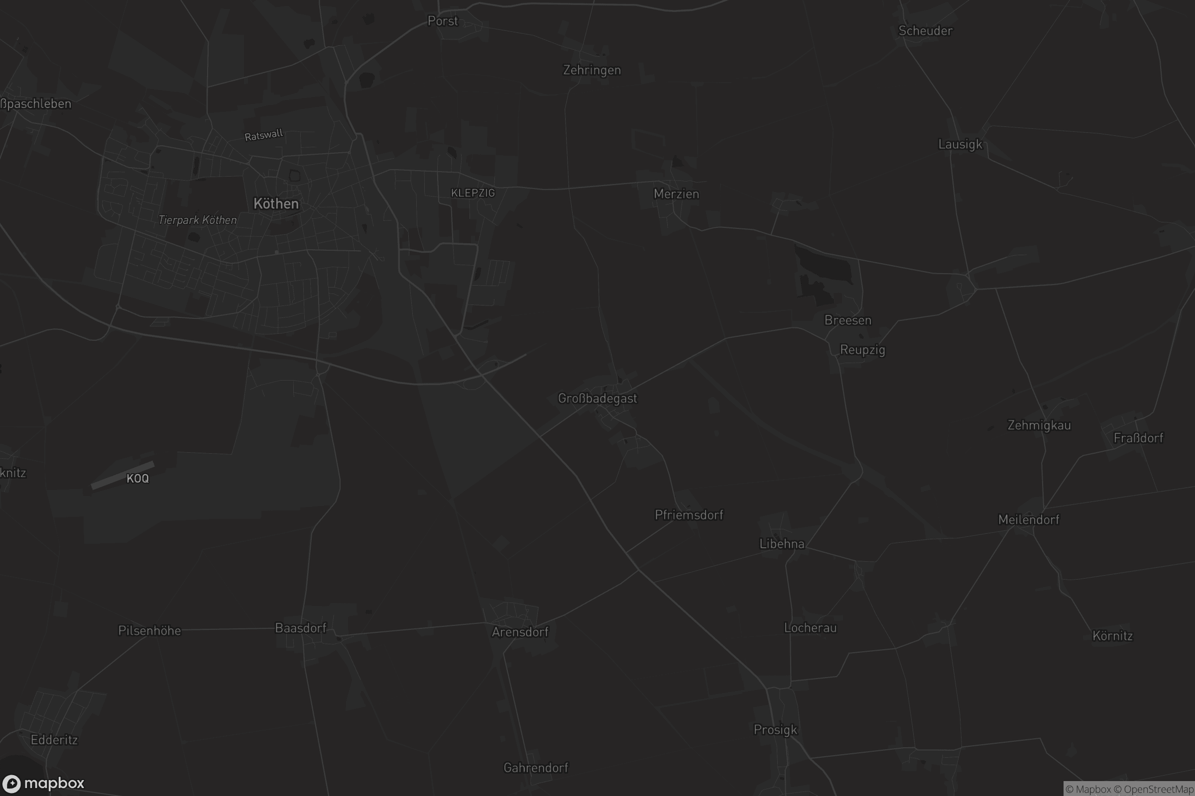 Karte von Großbadegast