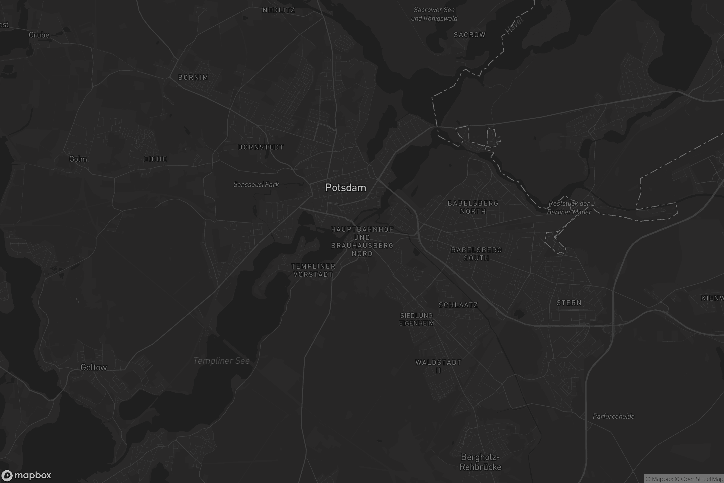 Karte von Hauptbahnhof und Brauhausberg Nord