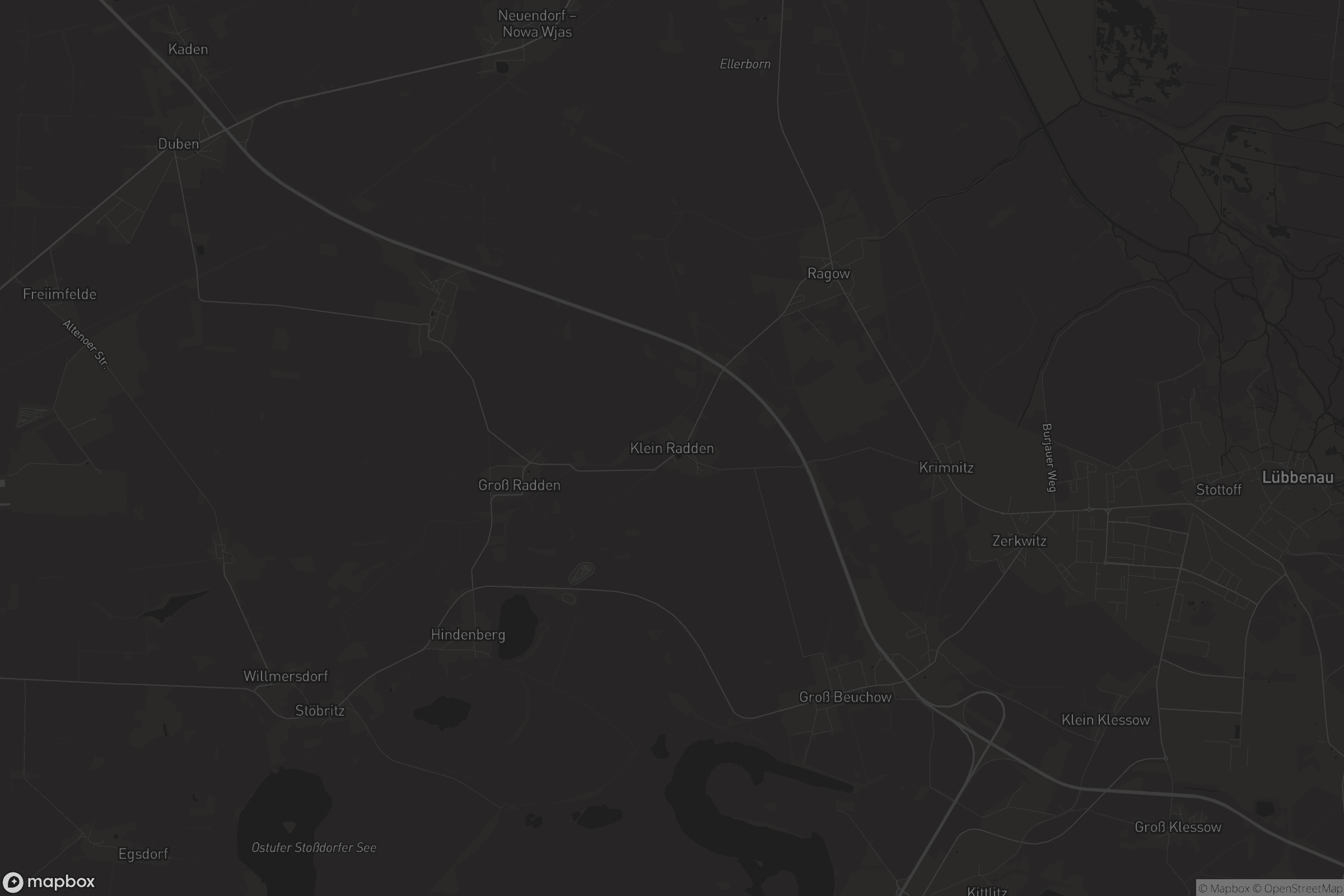 Karte von Klein Radden - Radyńc