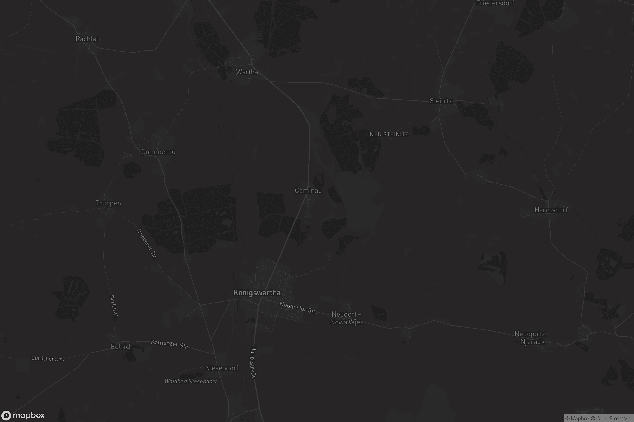 Karte von Königswartha - Rakecy