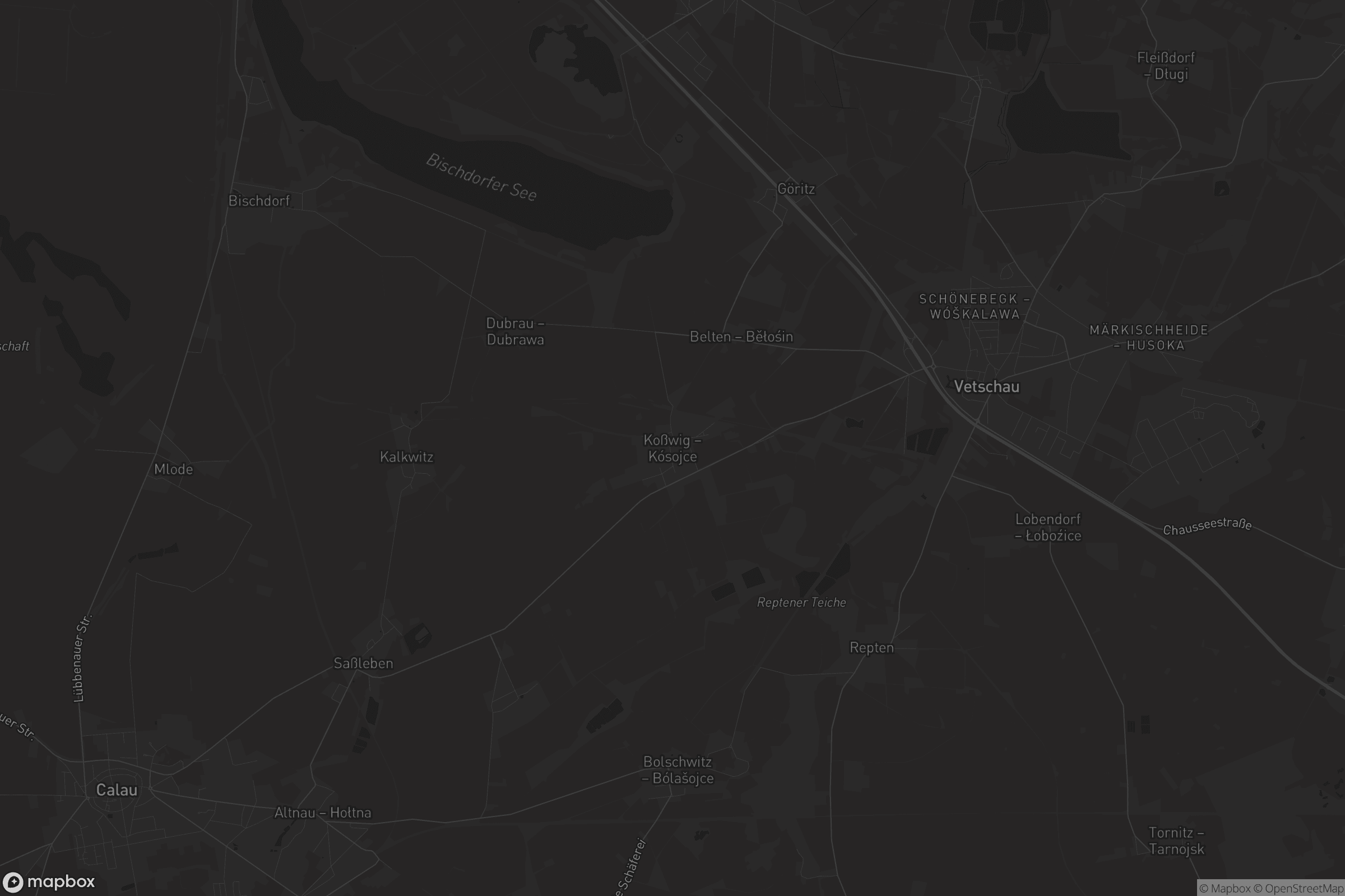 Karte von Koßwig - Kósojce