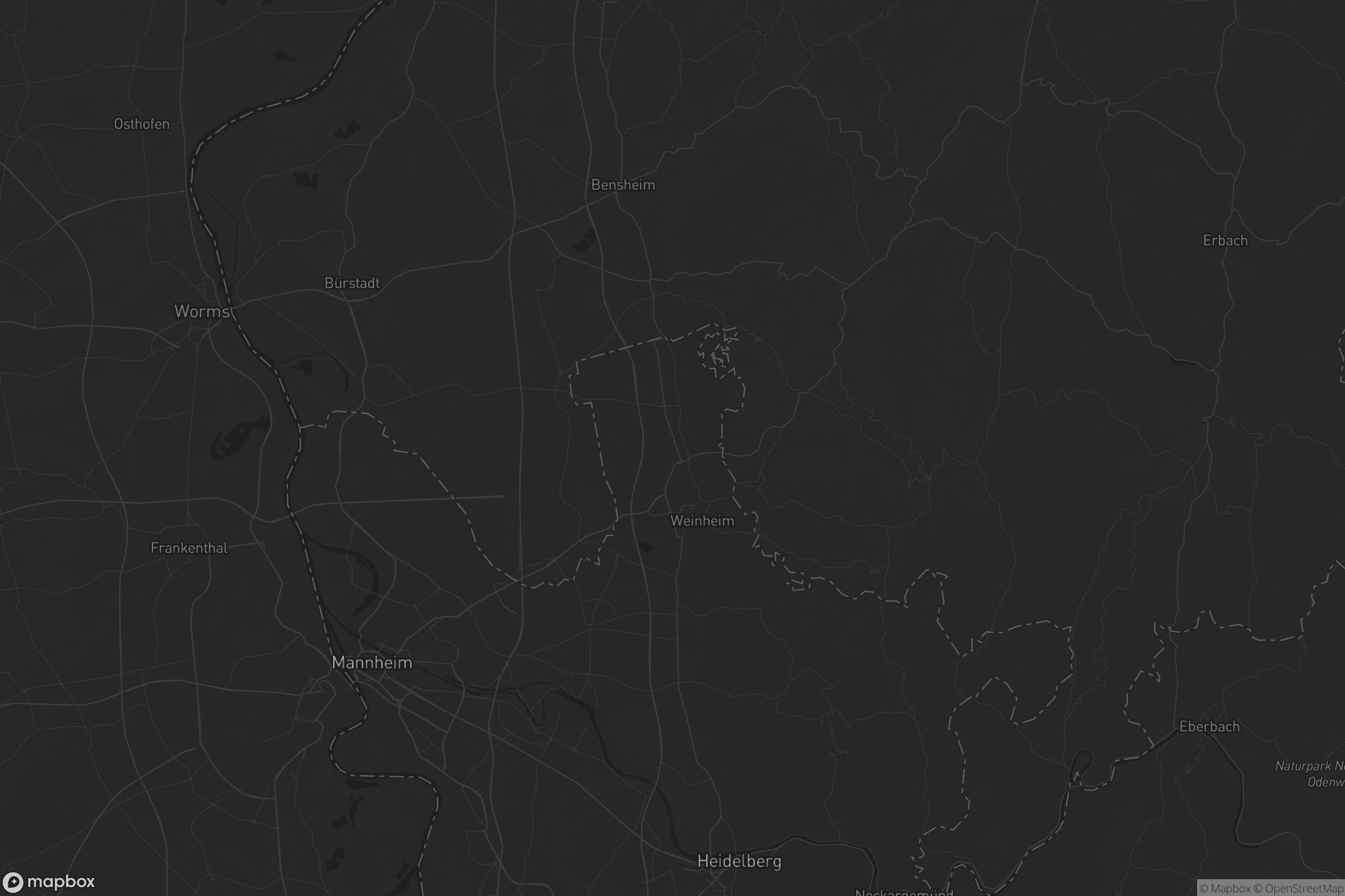 Karte von Kreis Bergstraße