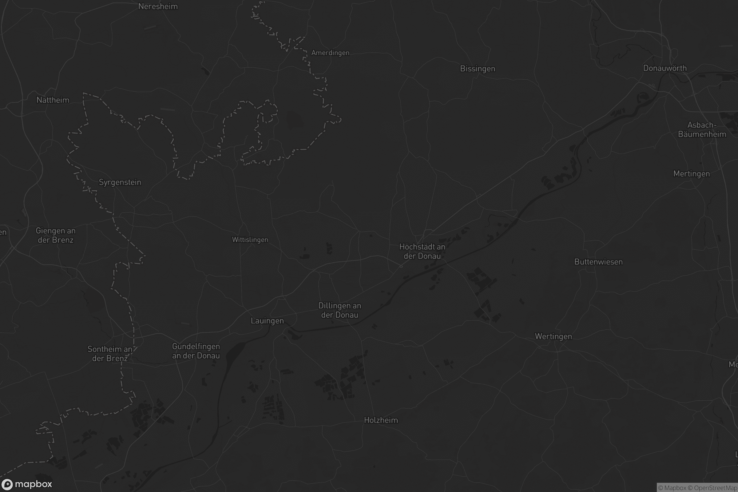 Karte von Landkreis Dillingen an der Donau