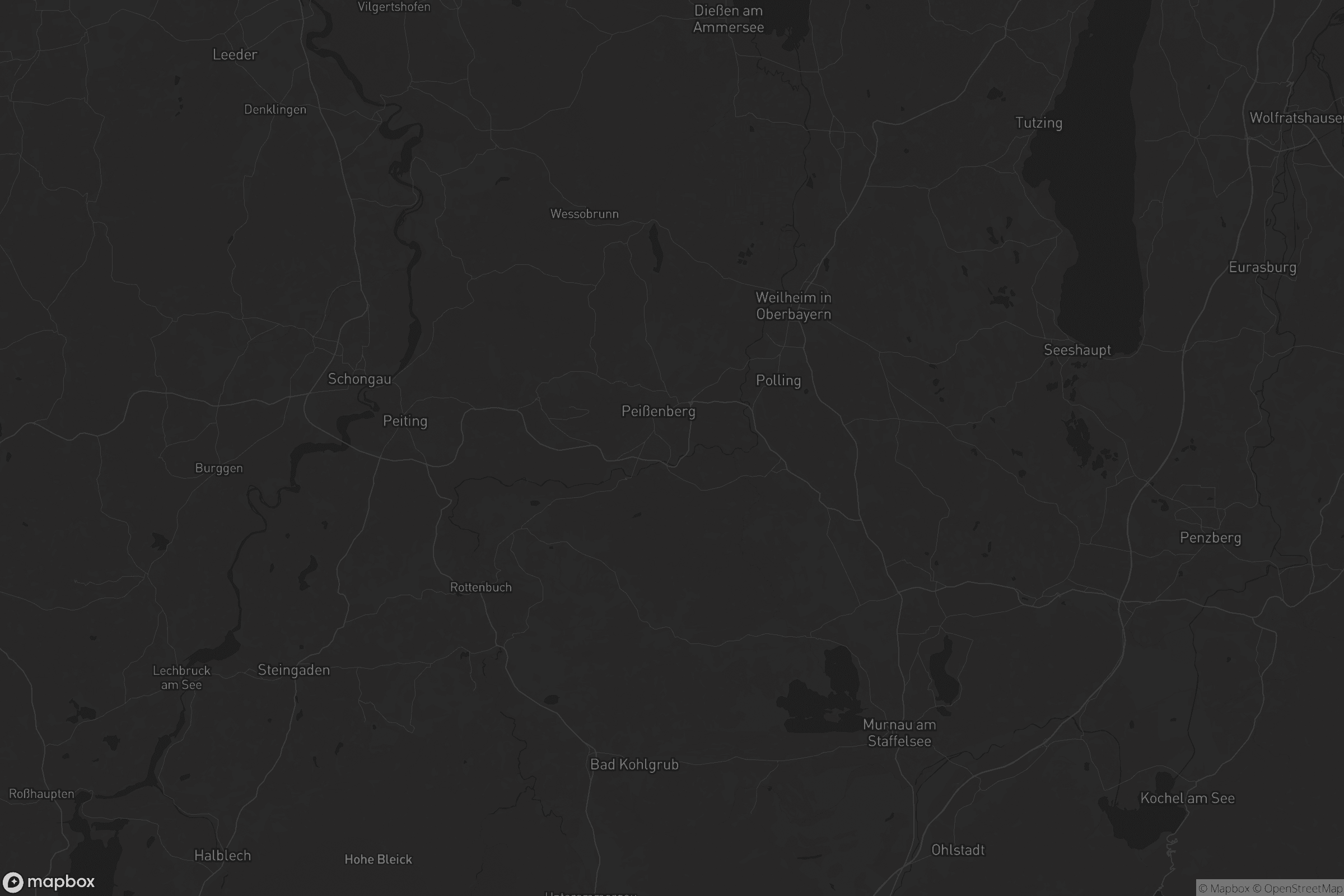 Karte von Landkreis Weilheim-Schongau