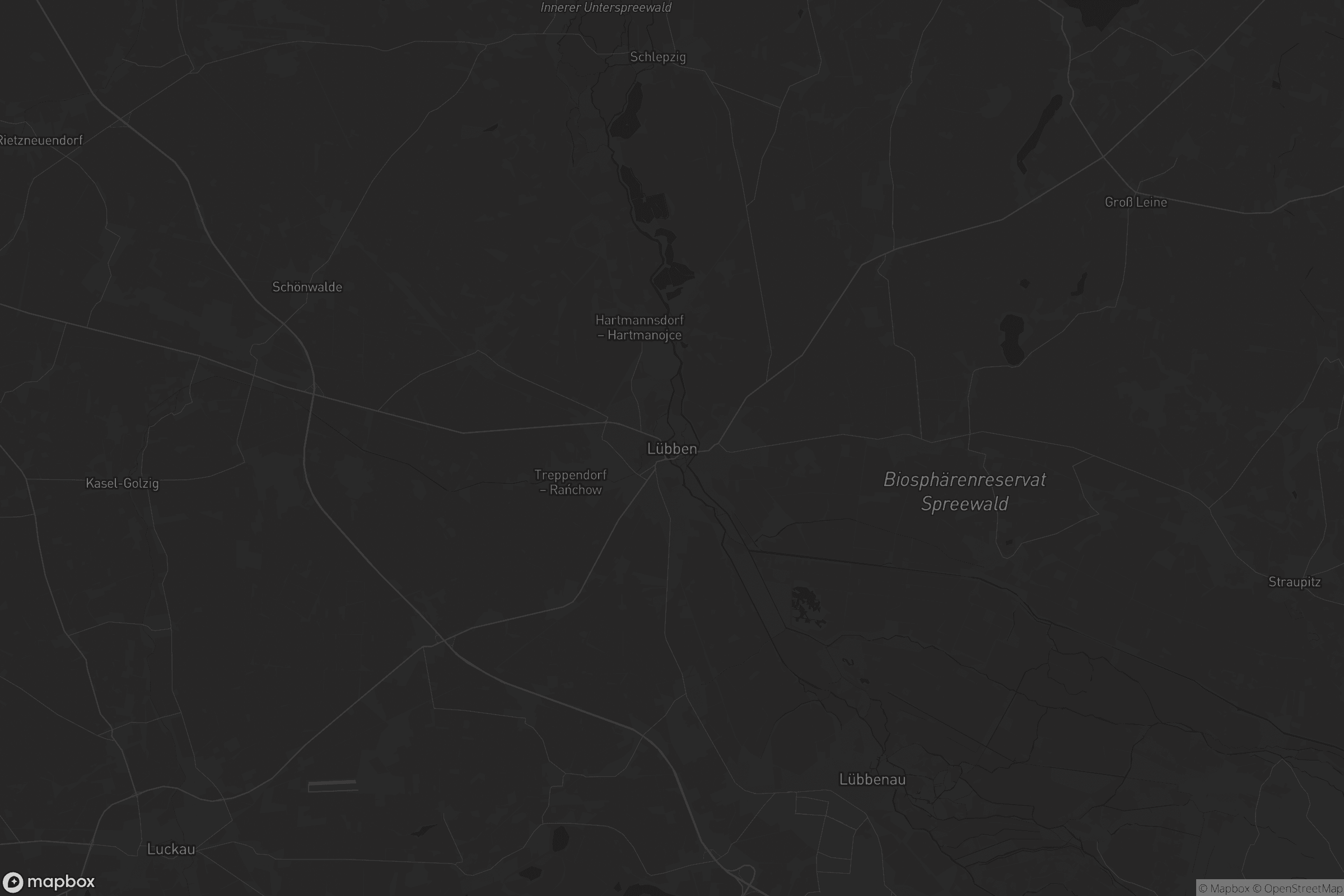 Karte von Lübben (Spreewald) - Lubin (Błota)