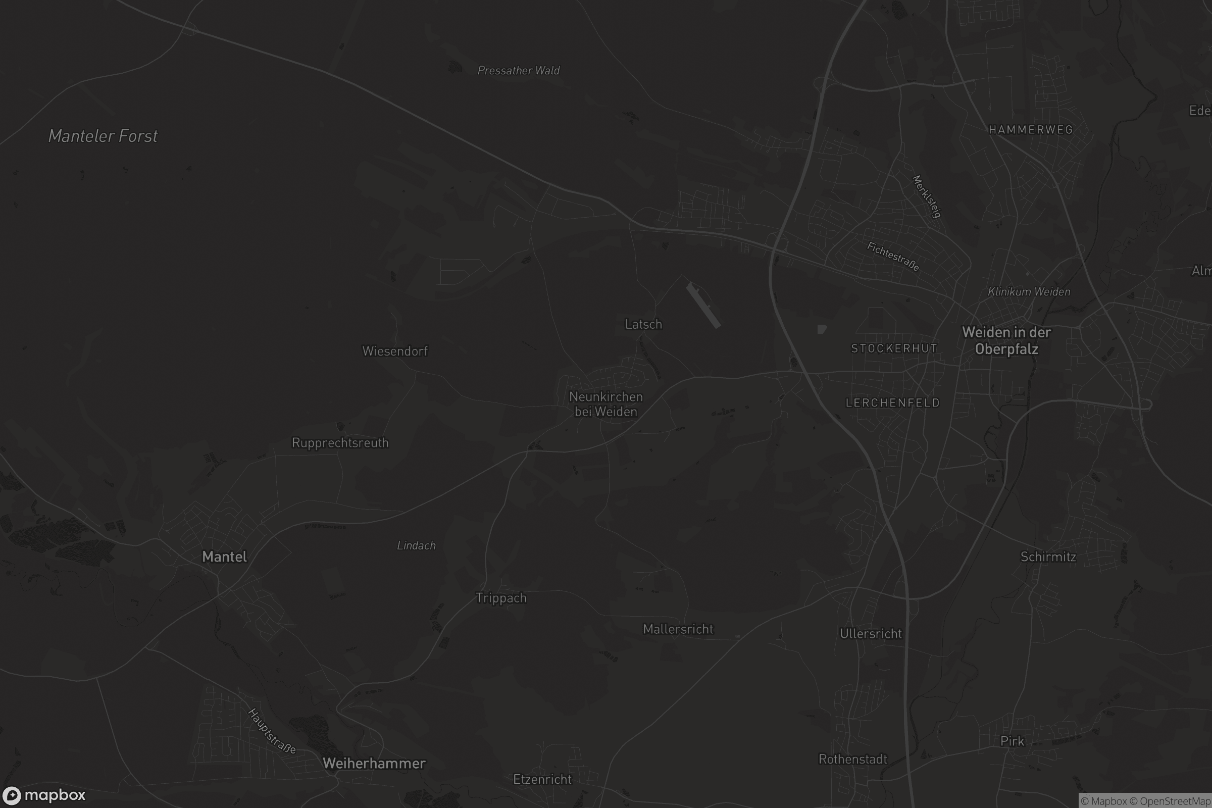 Karte von Neunkirchen bei Weiden