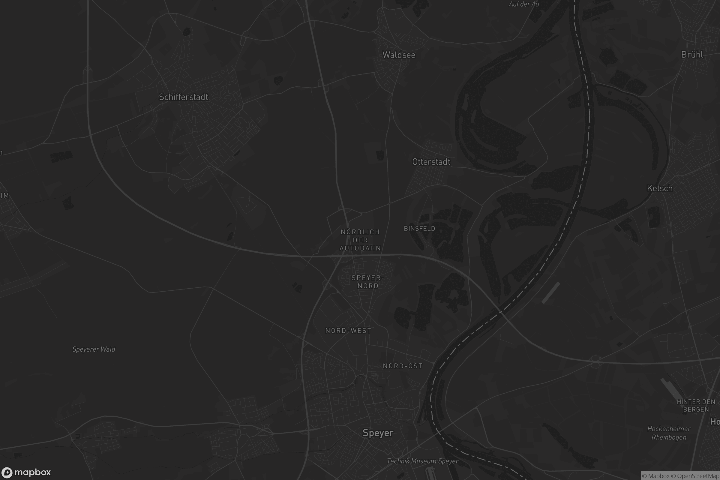 Karte von Nördlich der Autobahn