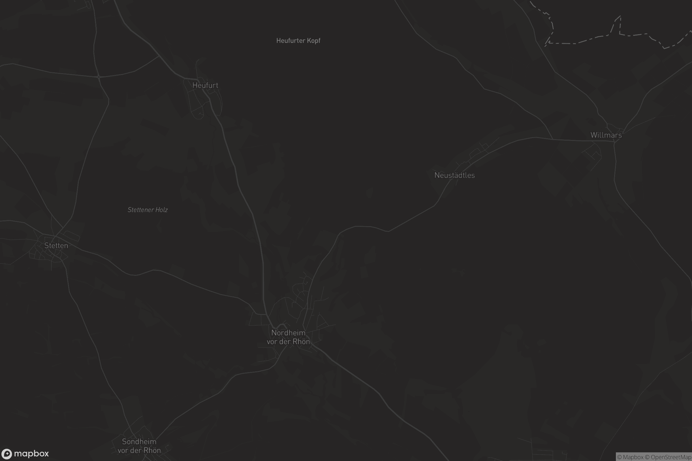 Karte von Nordheim vor der Rhön