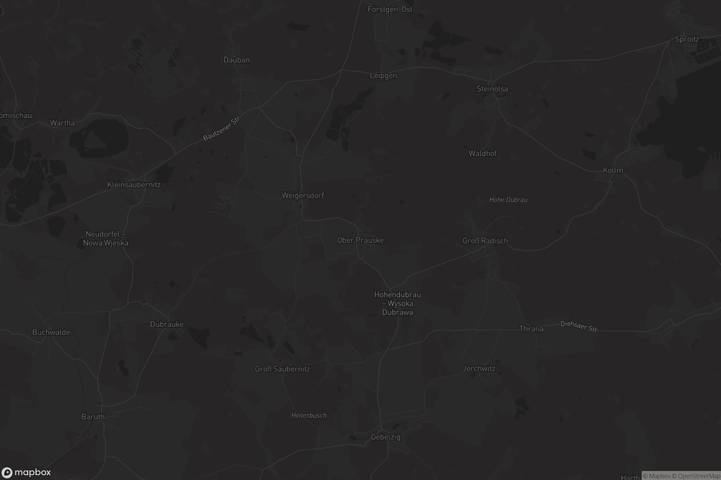 Karte von Ober Prauske - Hornje Brusy