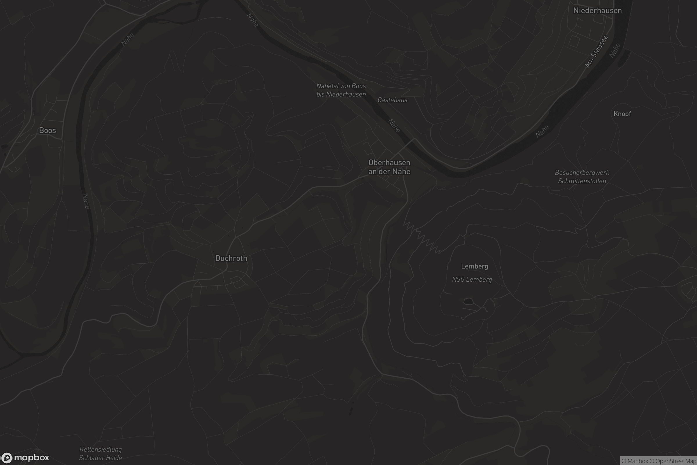 Karte von Oberhausen an der Nahe