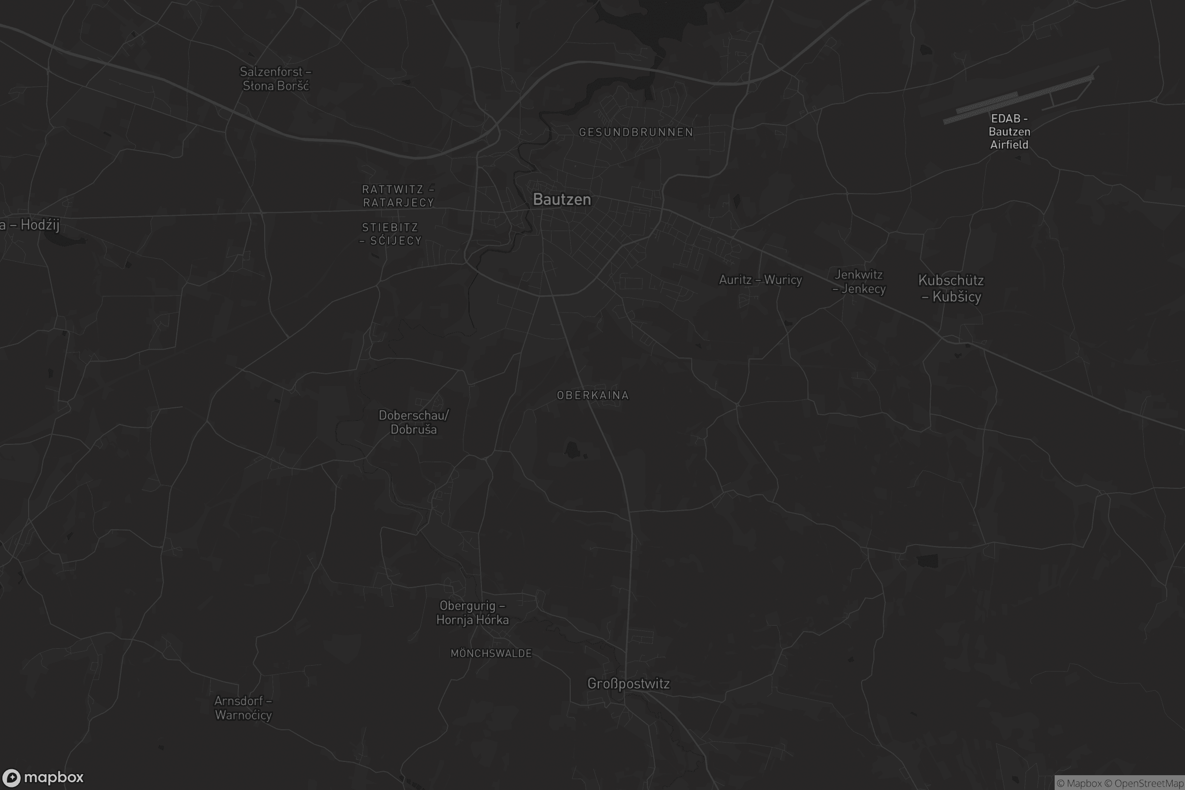 Karte von Oberkaina - Hornja Kina