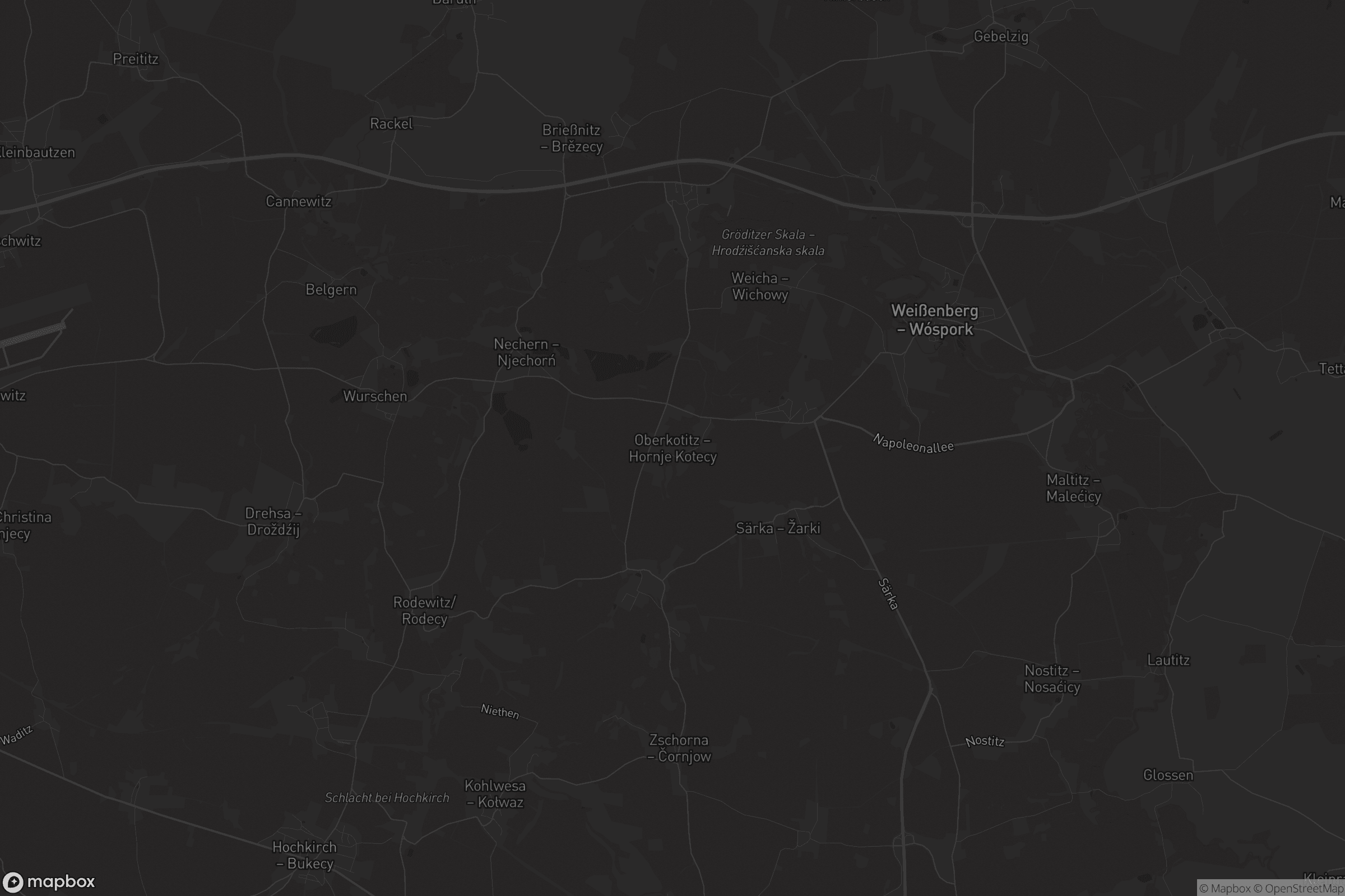 Karte von Oberkotitz - Hornje Kotecy