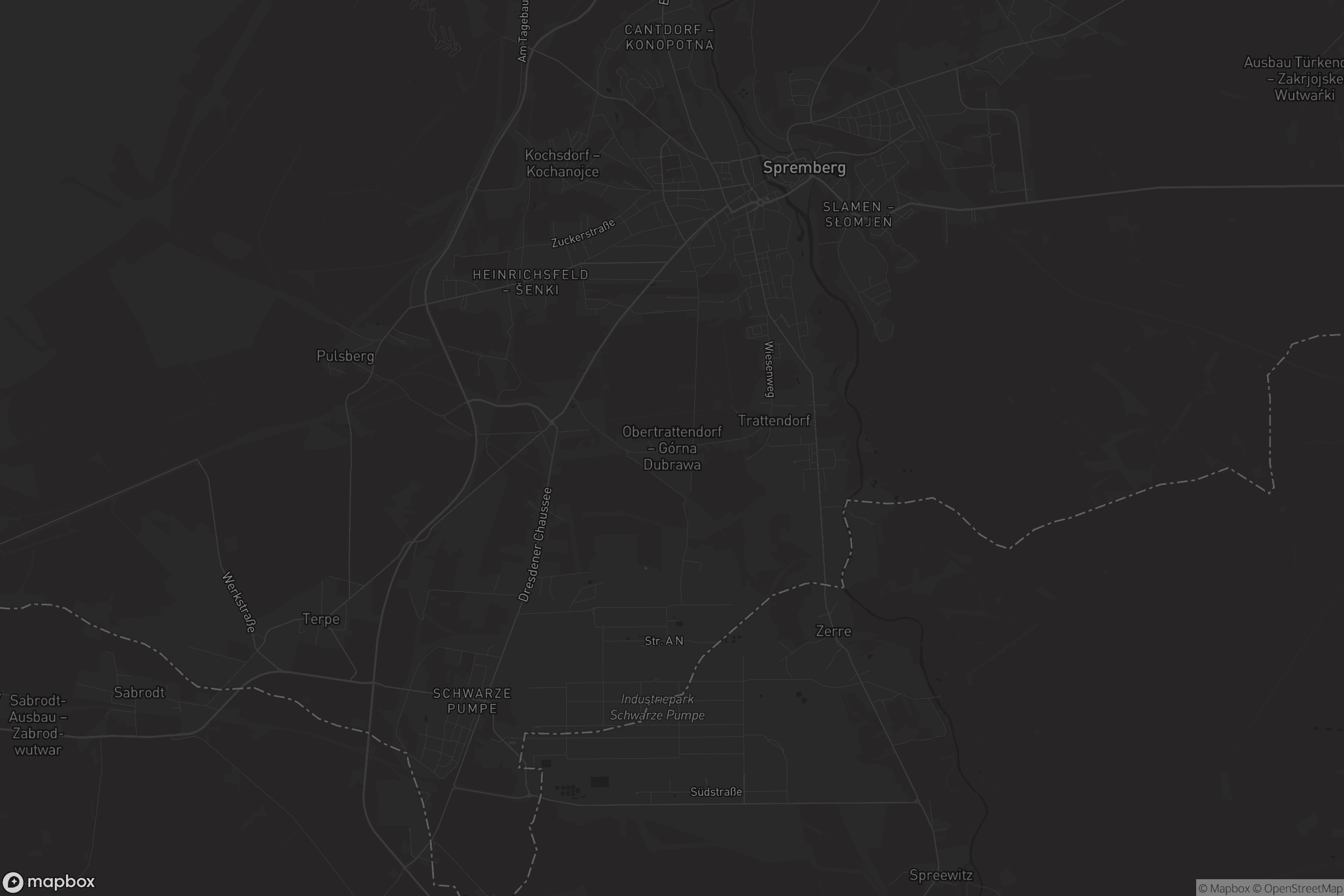 Karte von Obertrattendorf - Górna Dubrawa