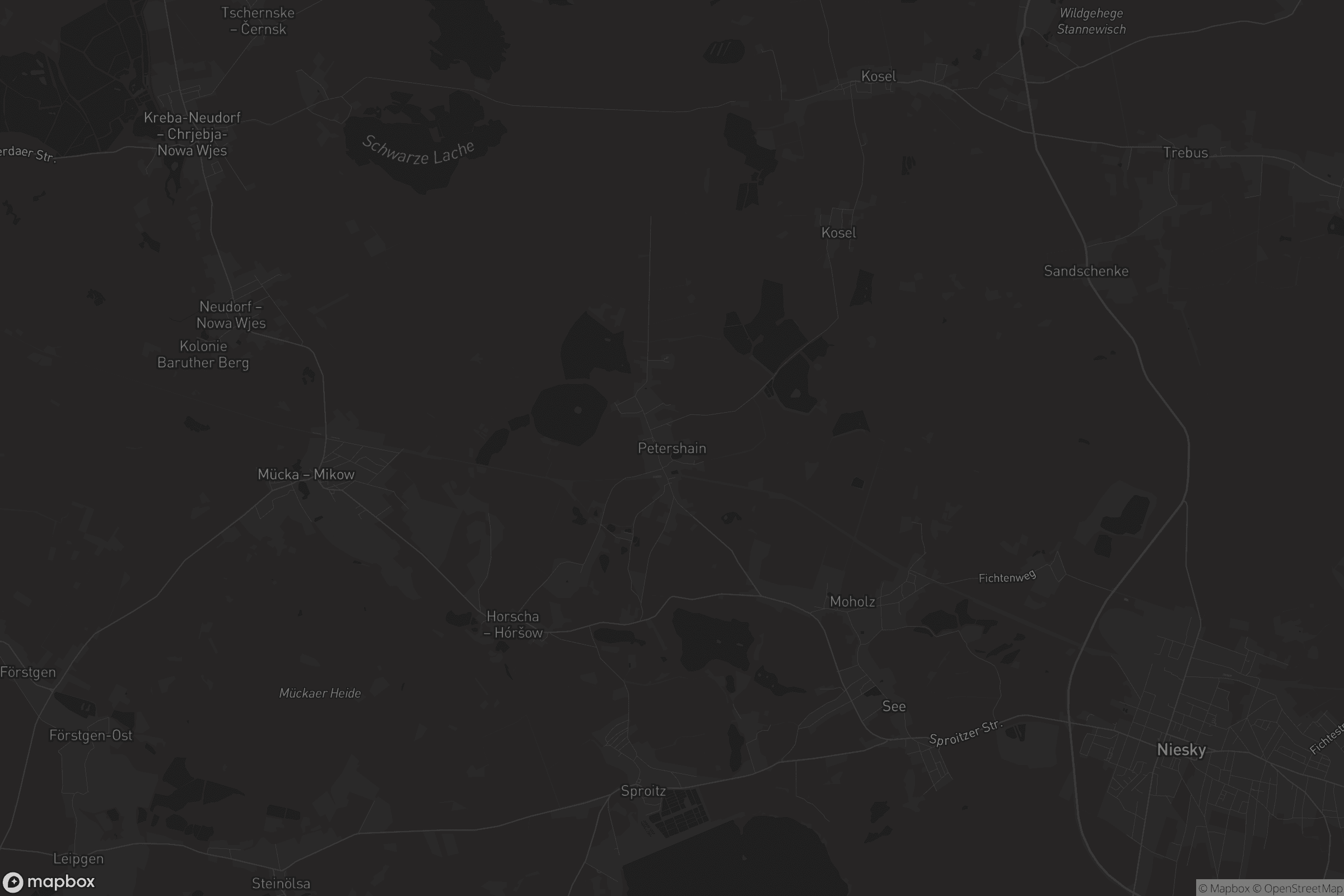 Karte von Petershain - Hóznica