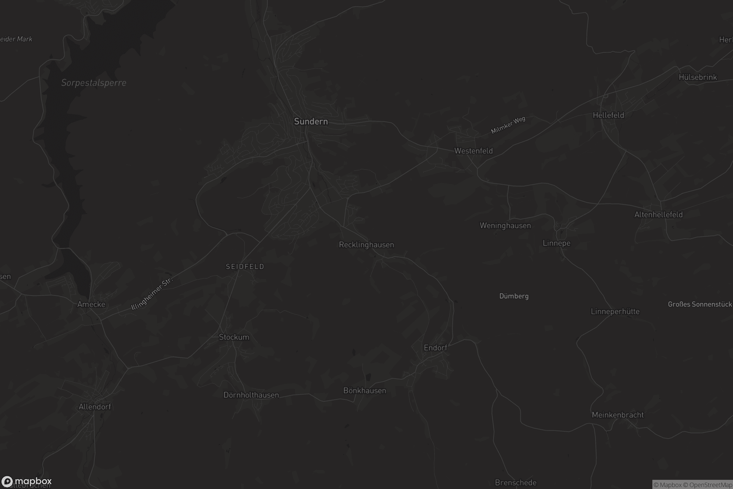 Karte von Recklinghausen (Sauerland)