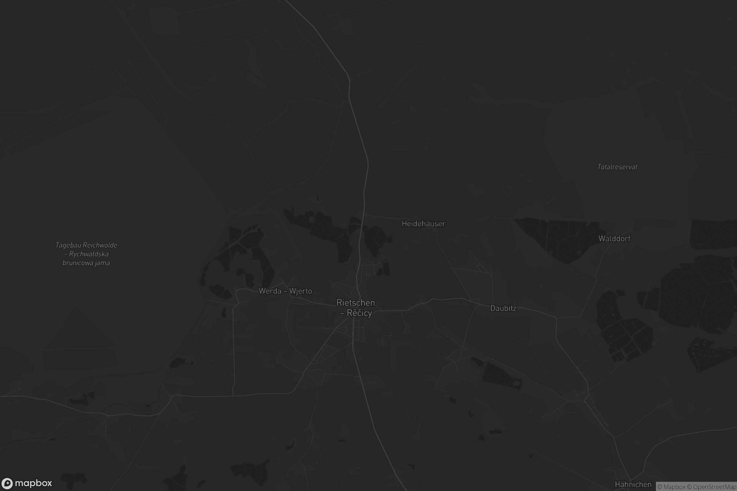 Karte von Rietschen - Rěčicy