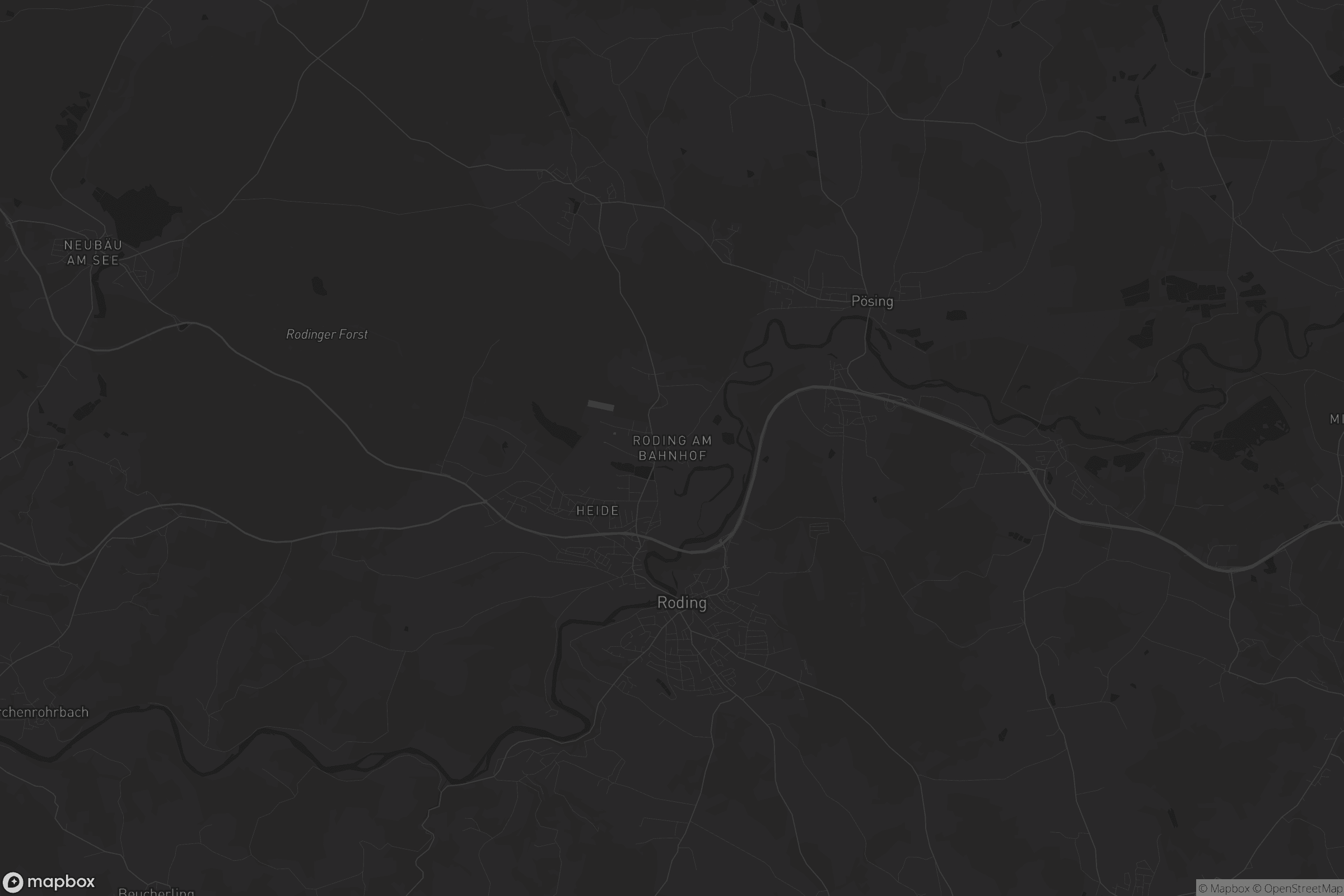 Karte von Roding am Bahnhof