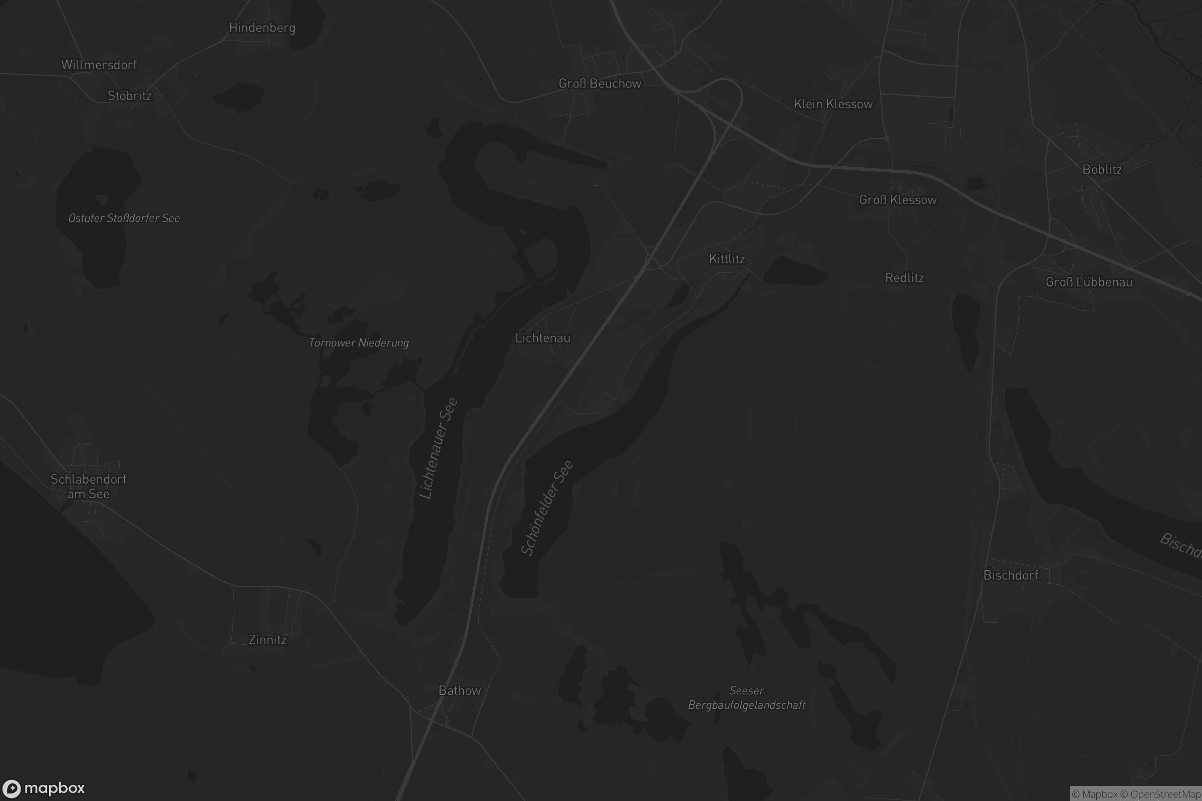 Karte von Schönfeld - Tłukom