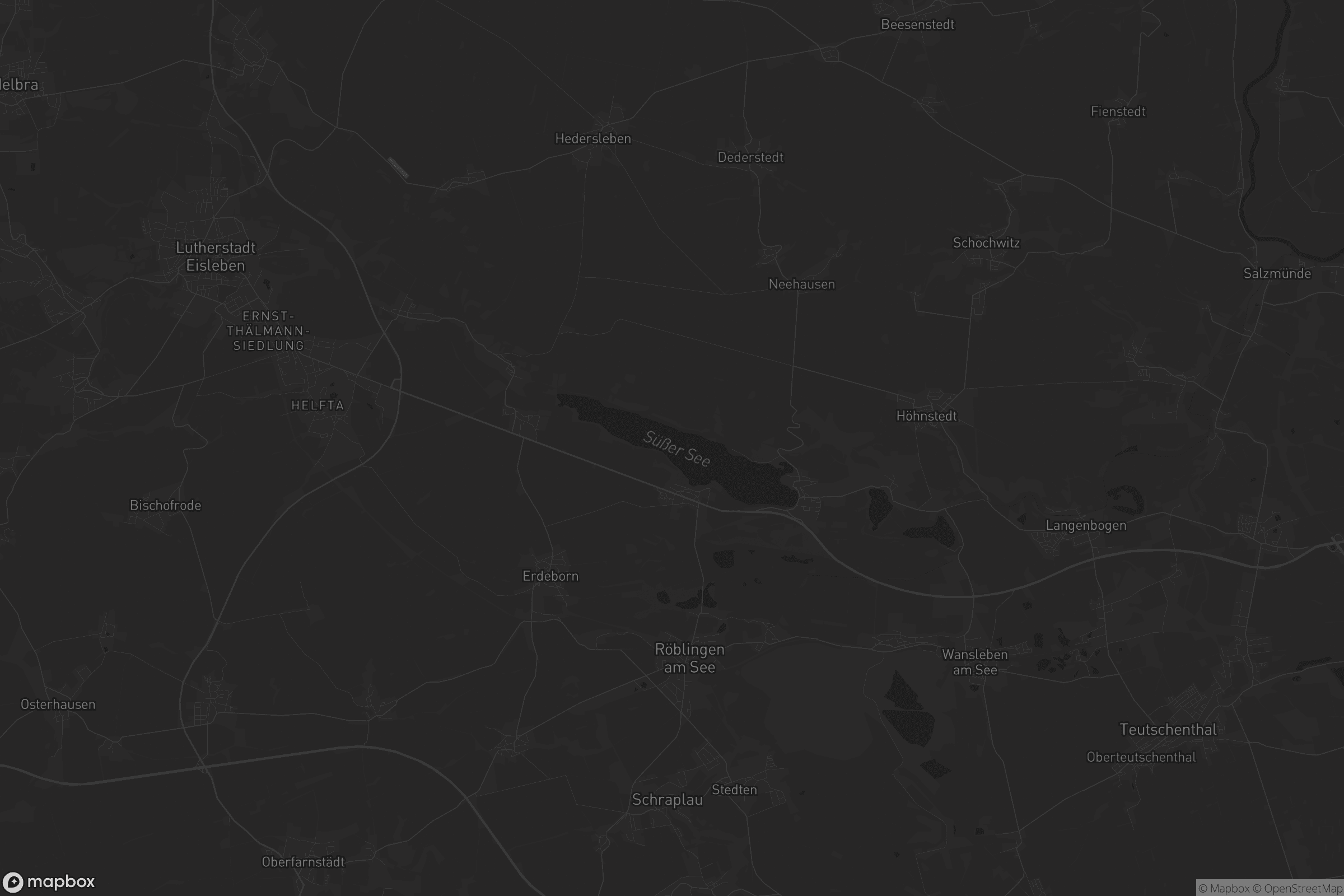 Karte von Seegebiet Mansfelder Land