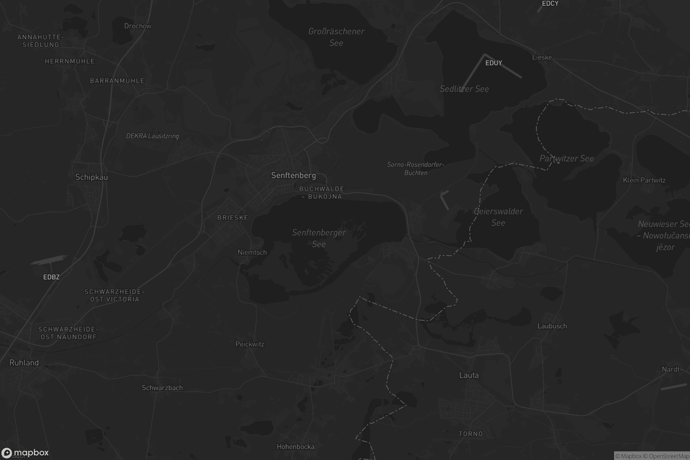 Karte von Senftenberg - Zły Komorow