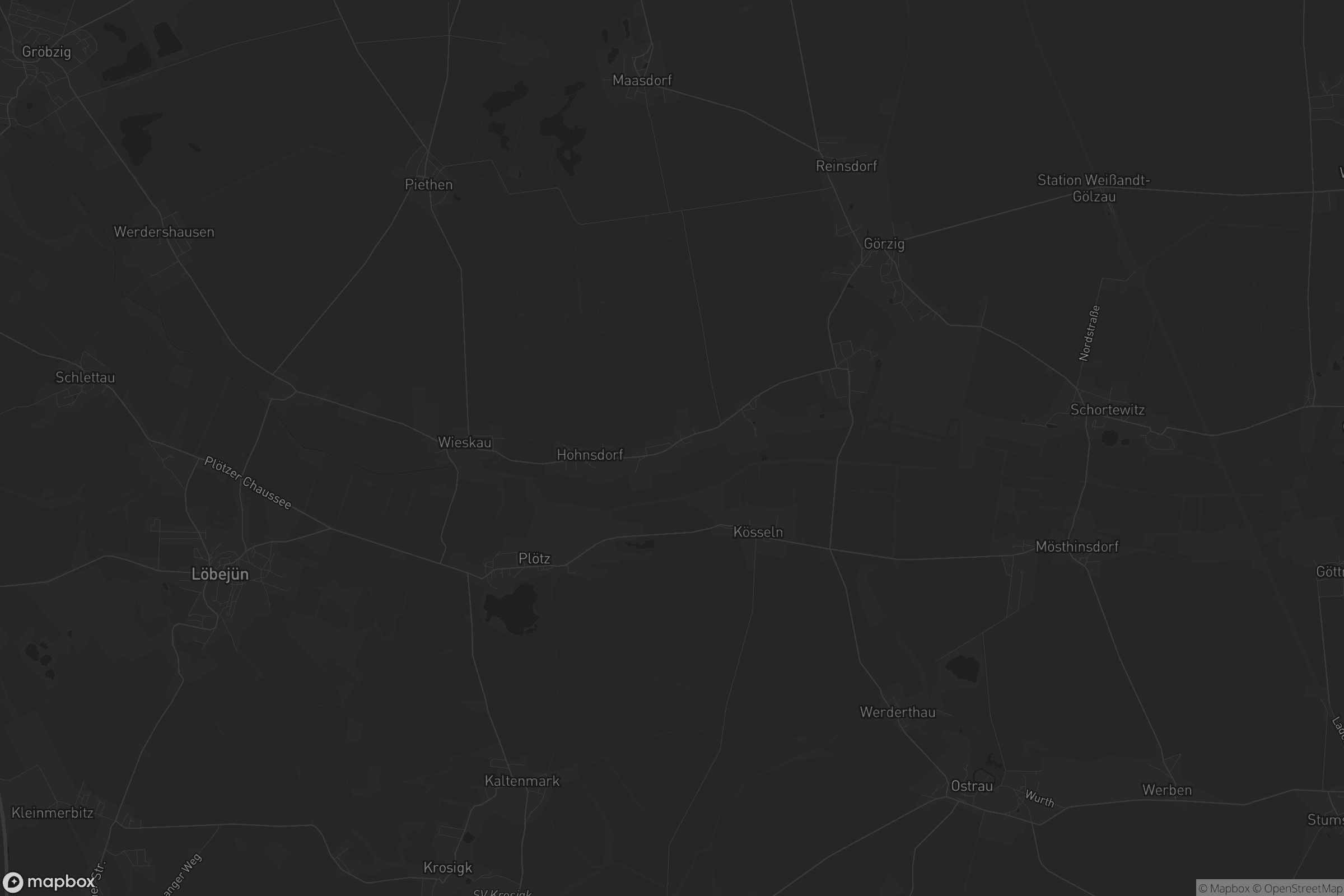 Karte von Trebbichau an der Fuhne