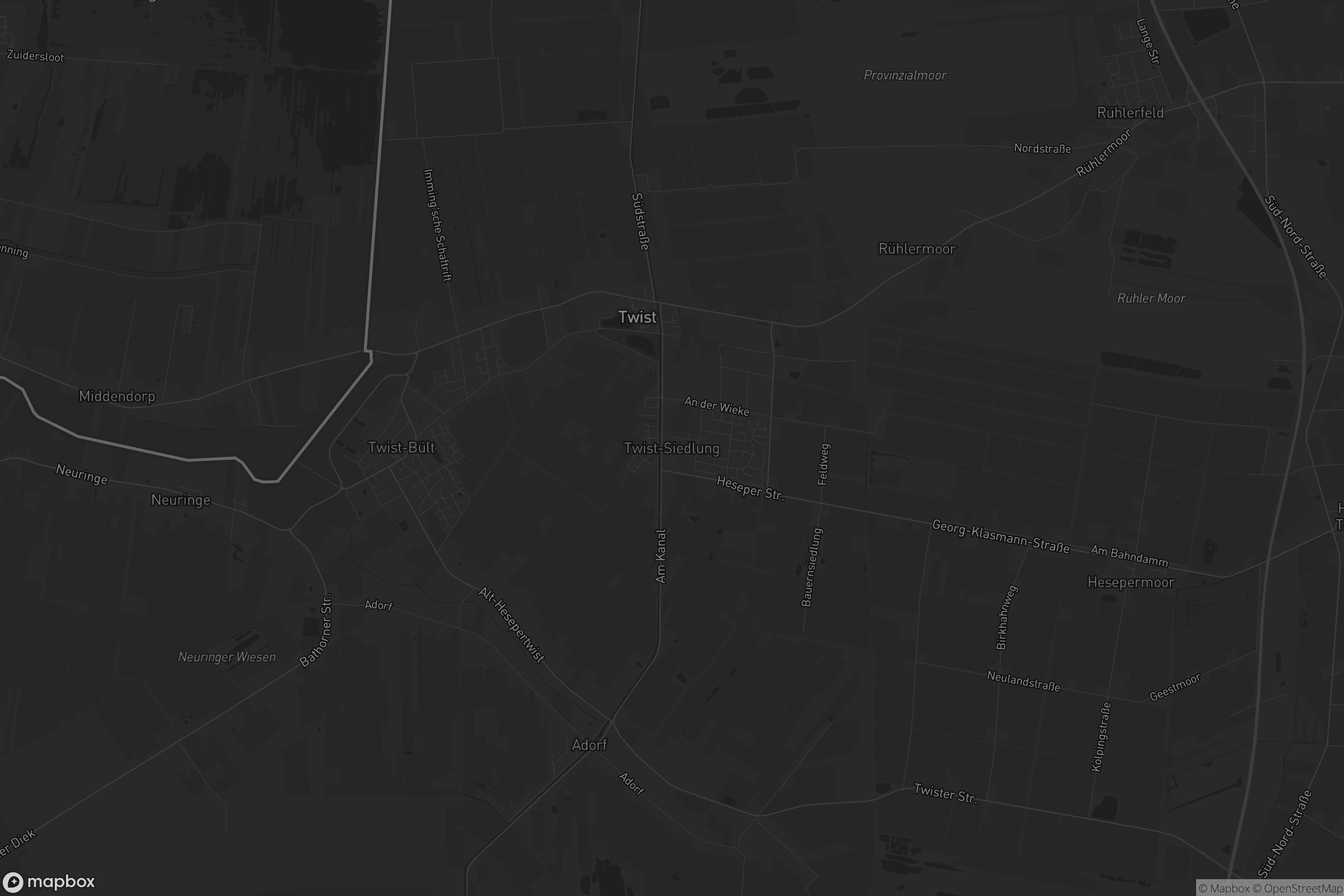 Karte von Twist-Siedlung