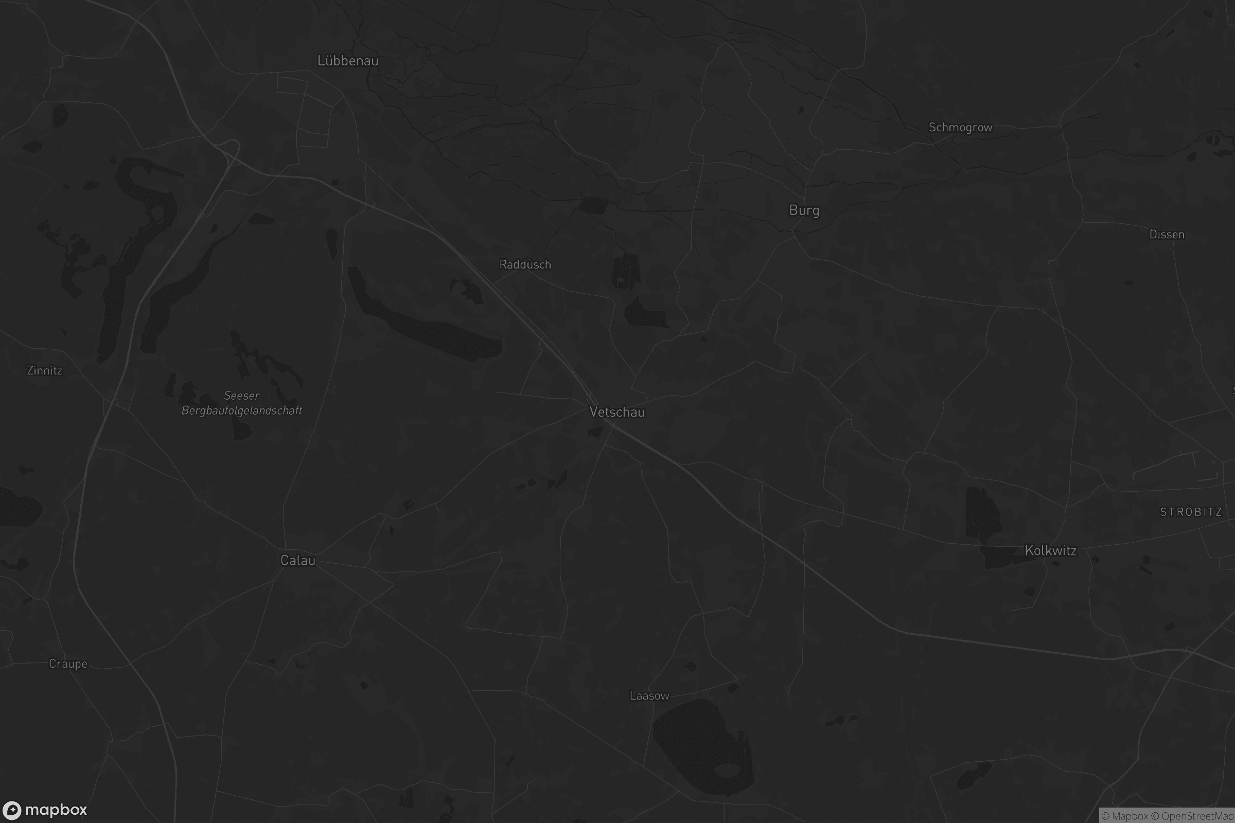 Karte von Vetschau/Spreewald - Wětošow/Błota