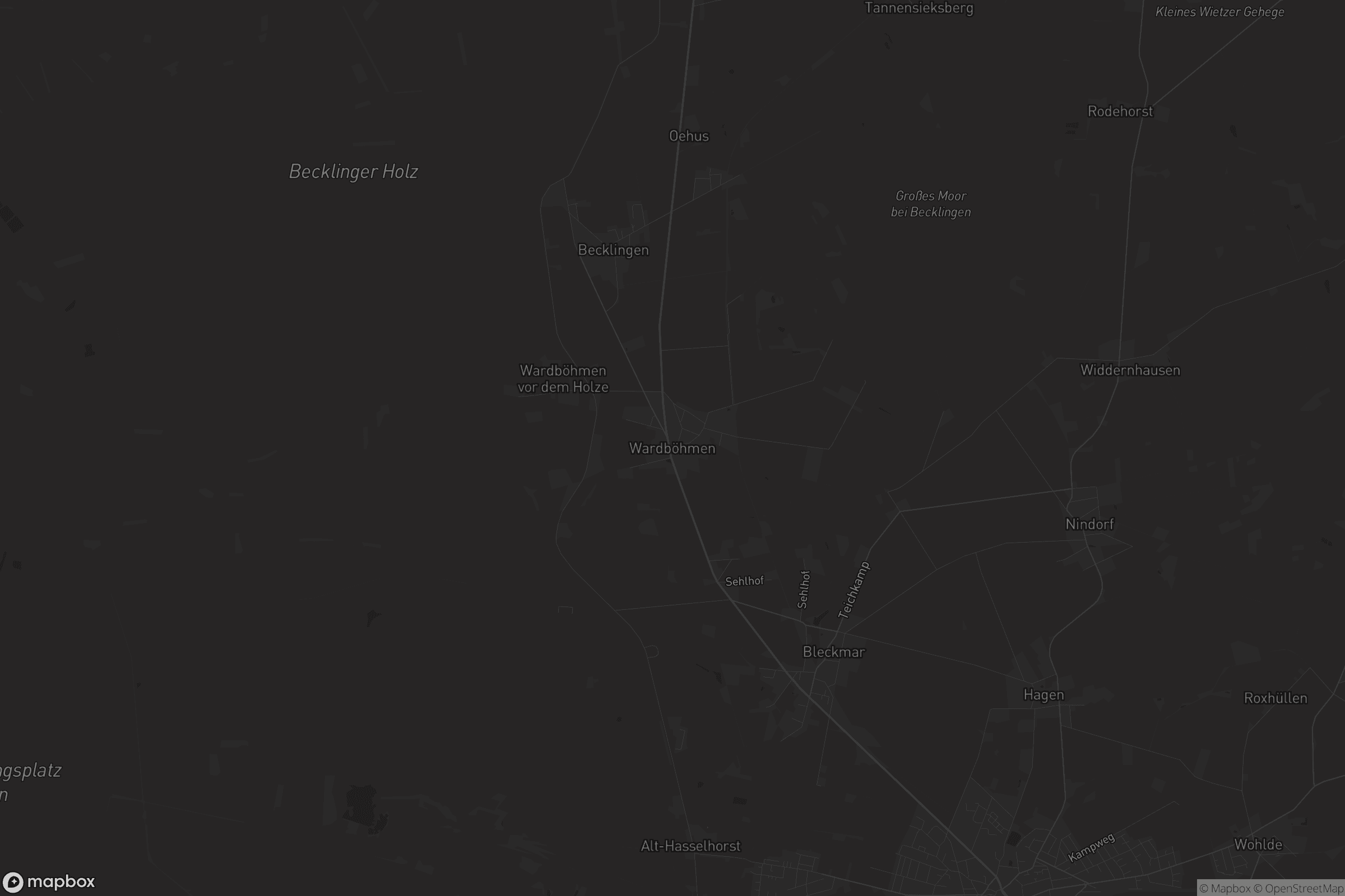 Karte von Wardböhmen