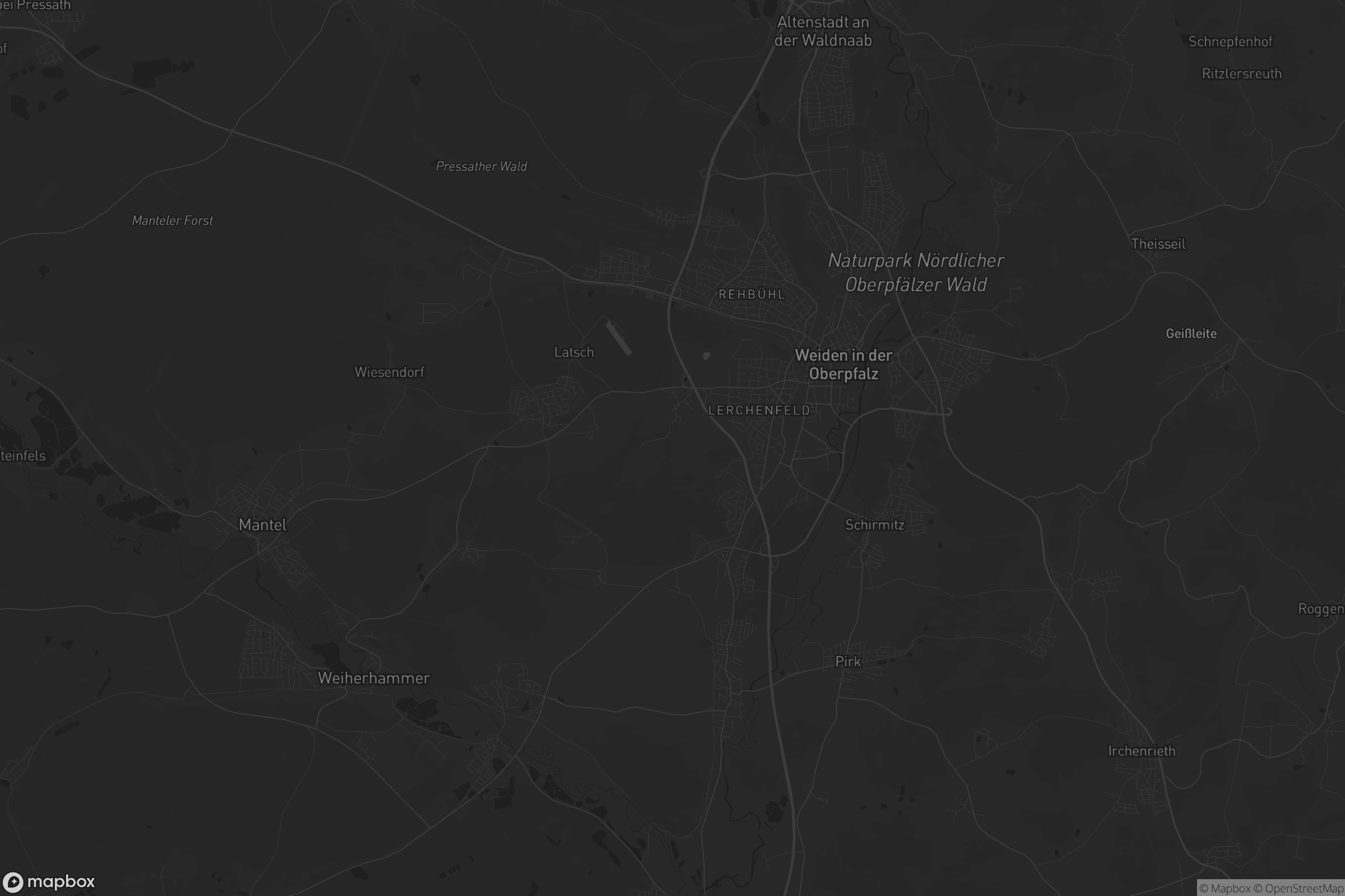 Karte von Weiden in der Oberpfalz