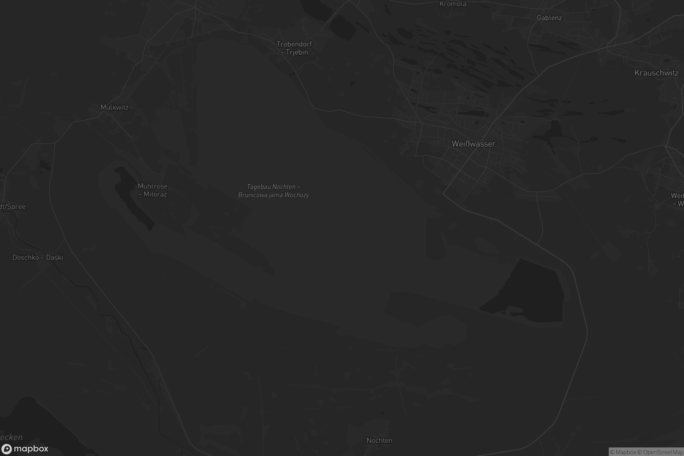 Karte von Weißwasser/Oberlausitz - Běła Woda