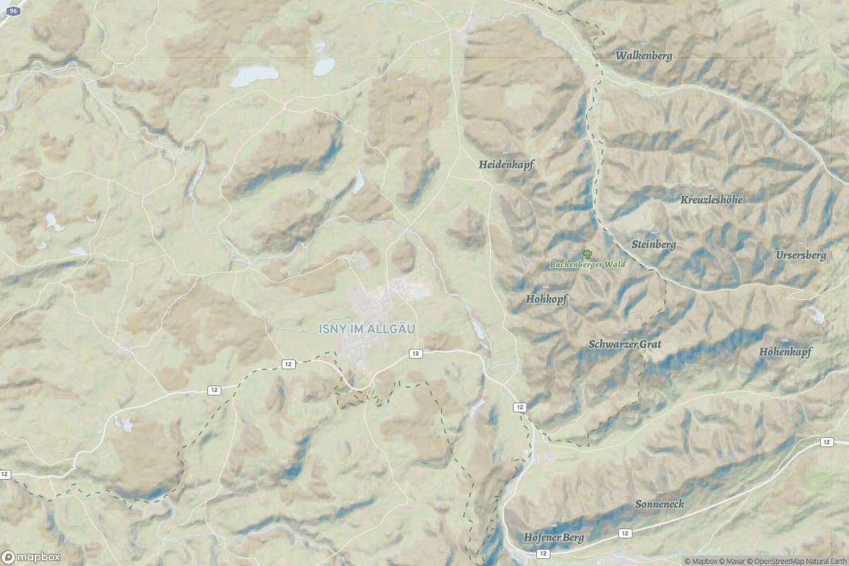 Karte von isny im allgäu.