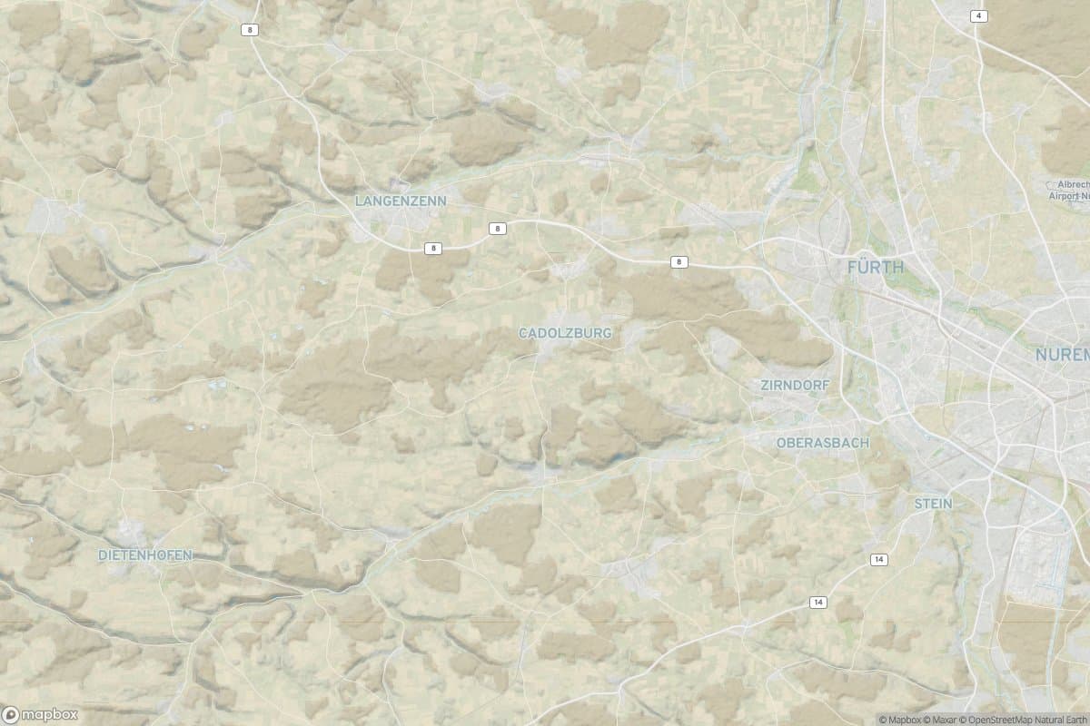 Karte von landkreis fürth.