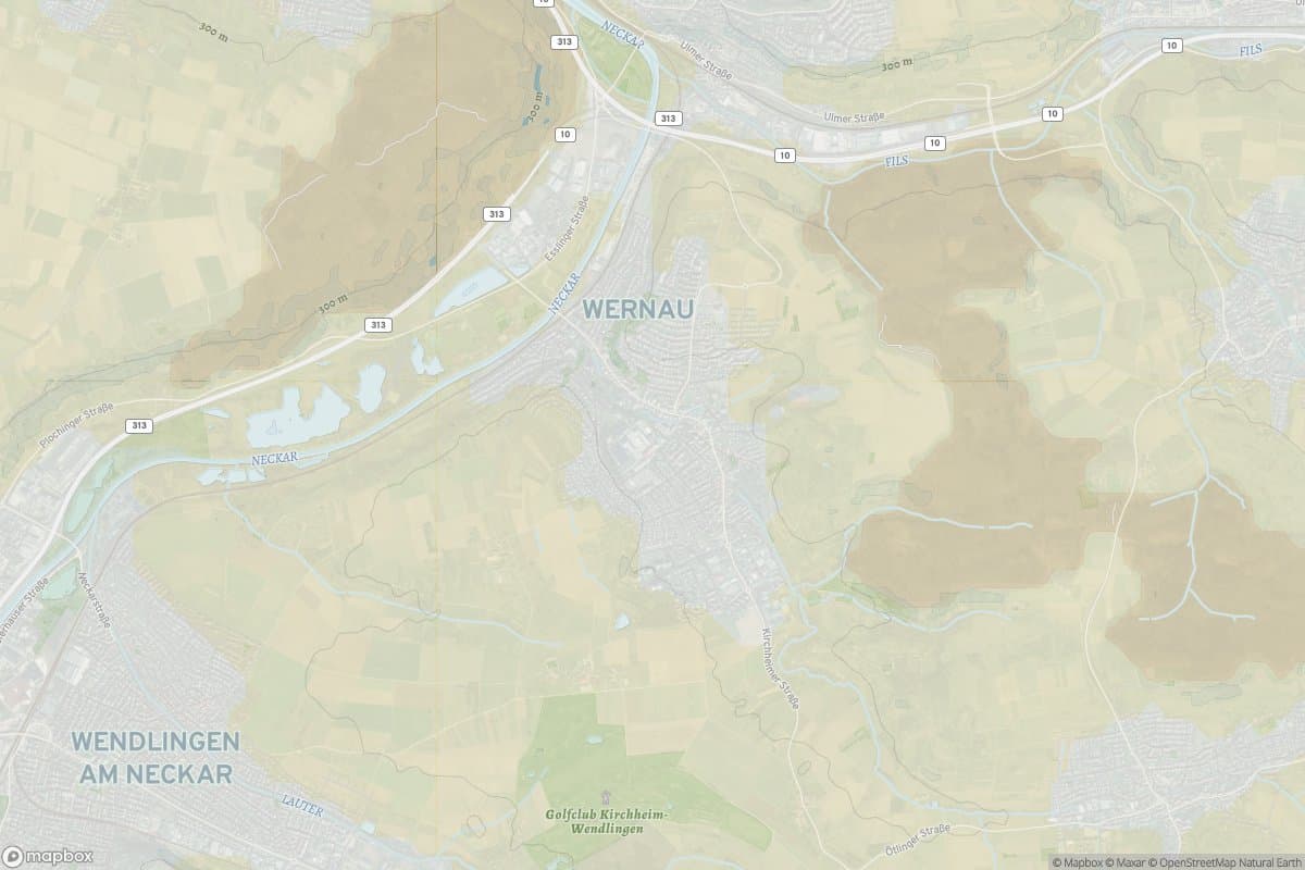 Karte von wernau (neckar).